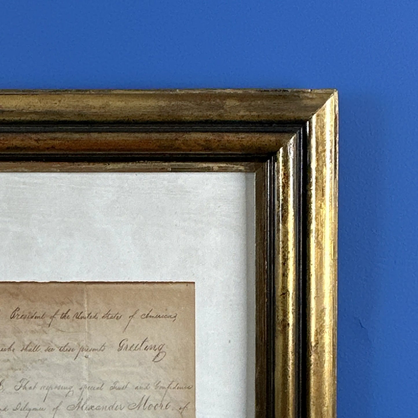 Presidential appointment signed by Thomas Jefferson and James Madison - 1807 - In an antique frame