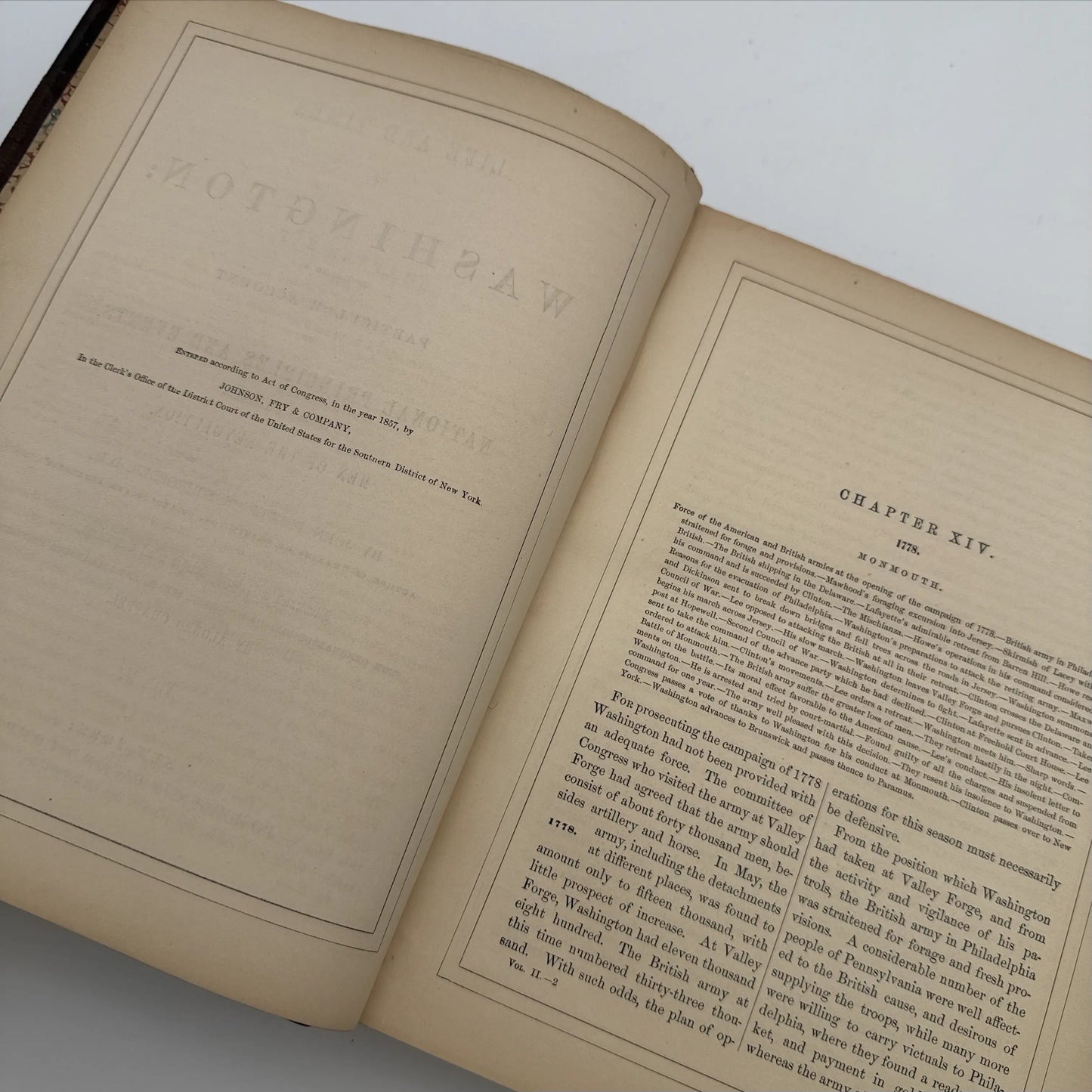 "Life of Washington" by John Frederick Schroeder— 1857— Two volume set