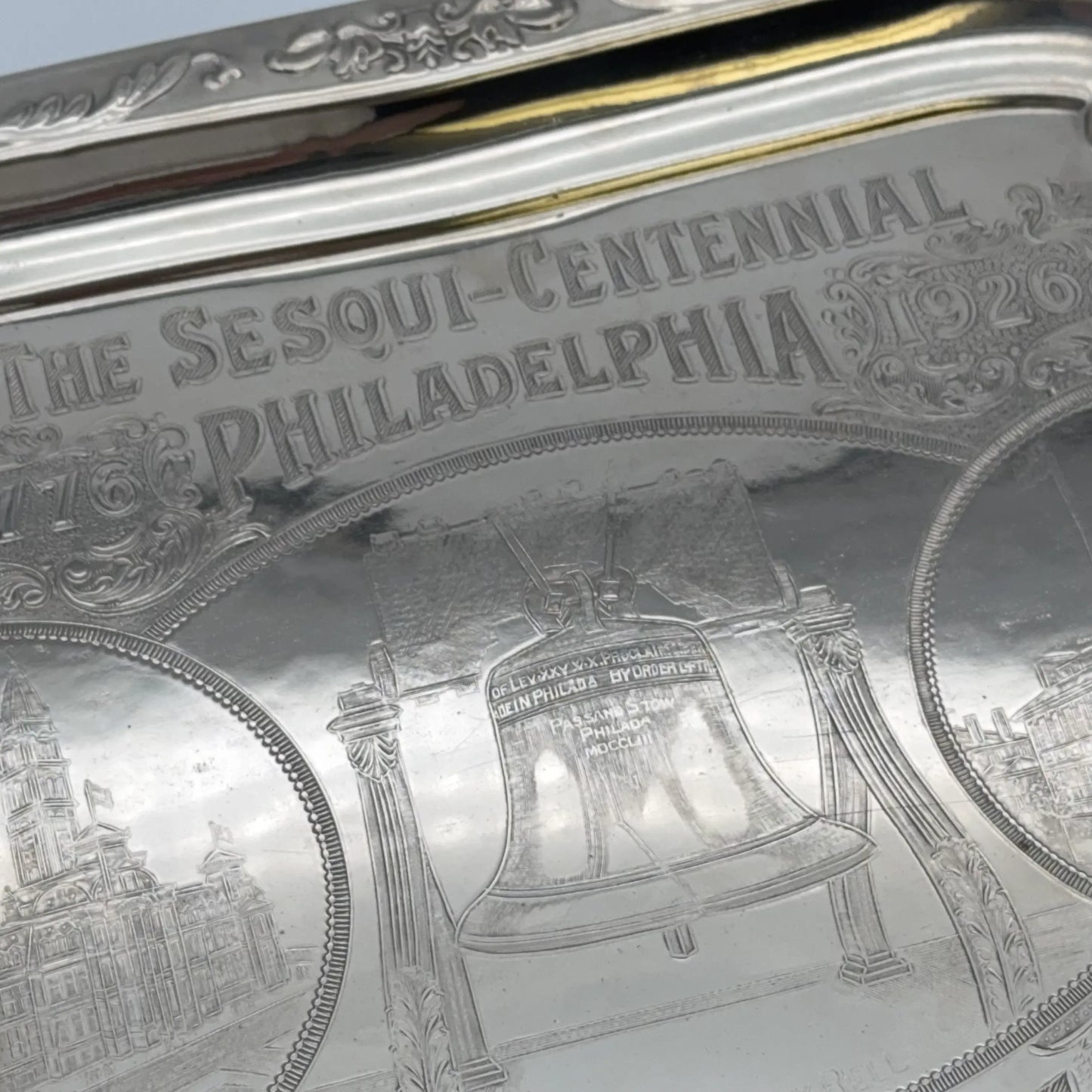Large Sesqui-Centennial Tray — "150 Years of American Independence."