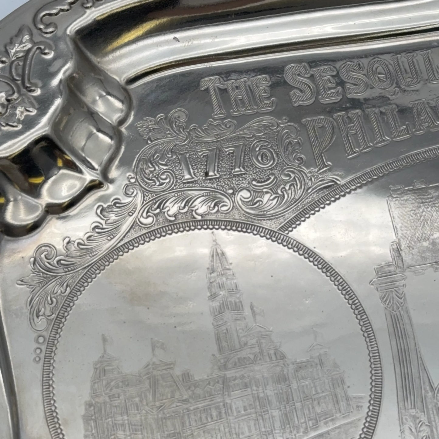 Large Sesqui-Centennial Tray — "150 Years of American Independence."