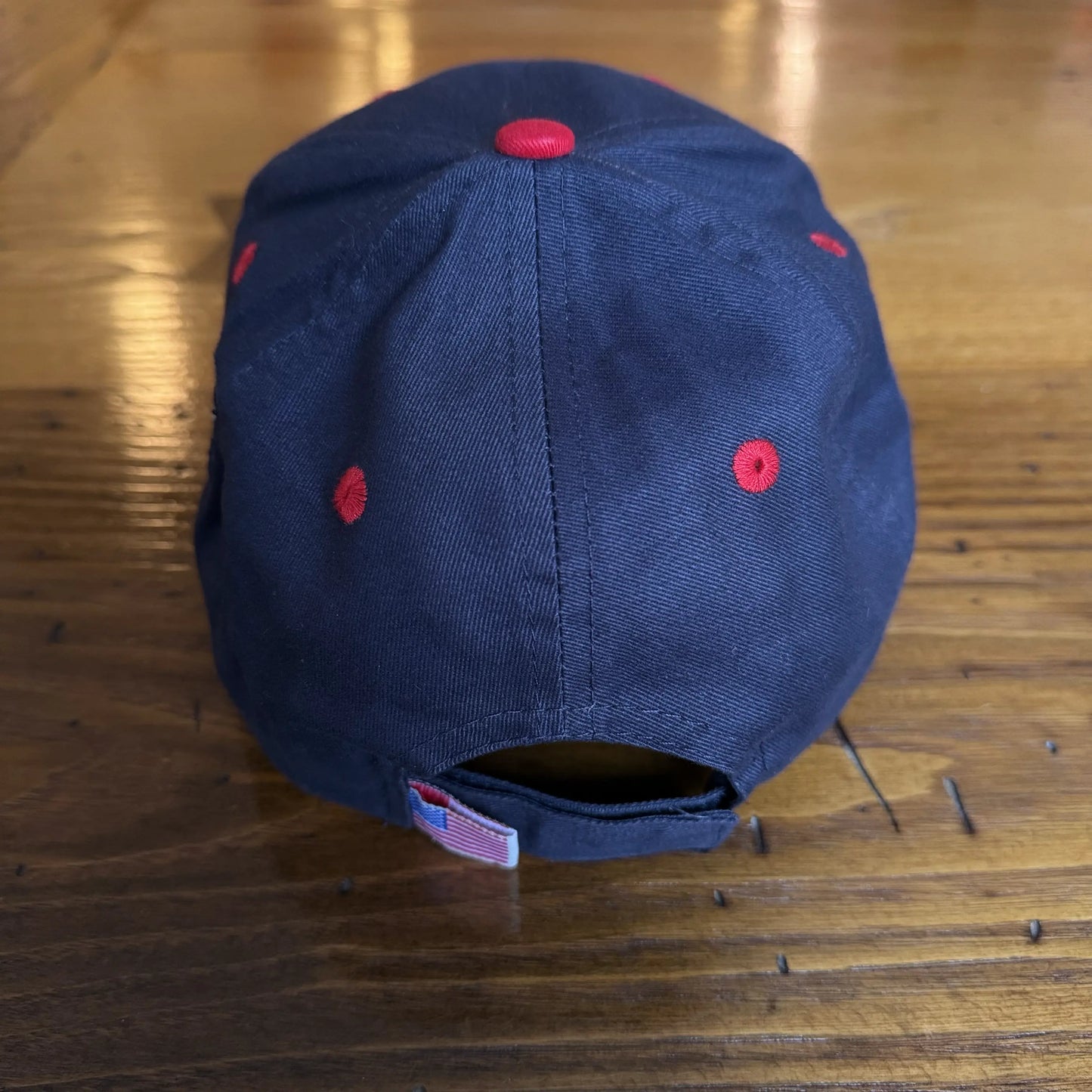 Embroidered "1776" cap with Proclaim Liberty — Dark blue with flag brim