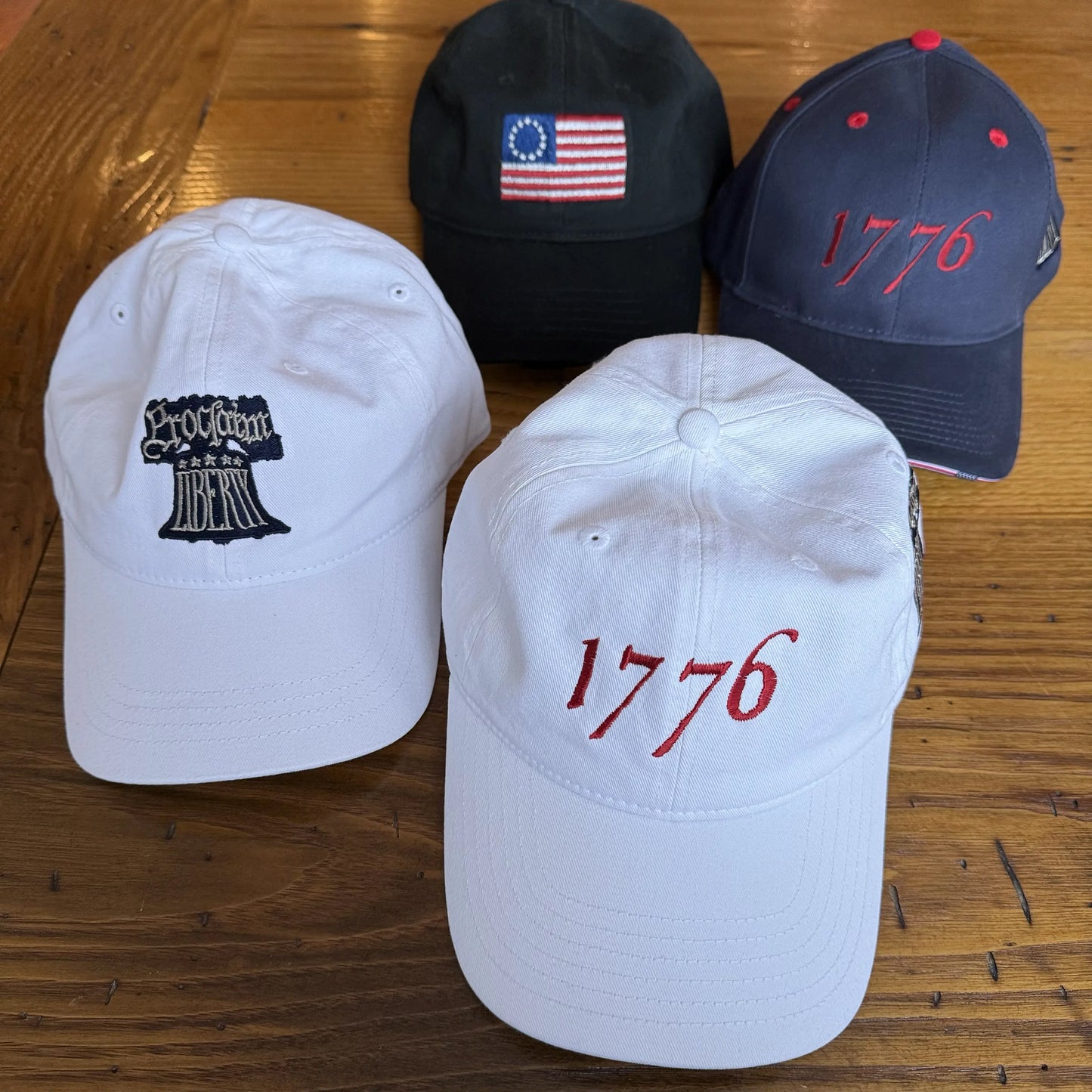 Embroidered "1776" cap with Proclaim Liberty — White