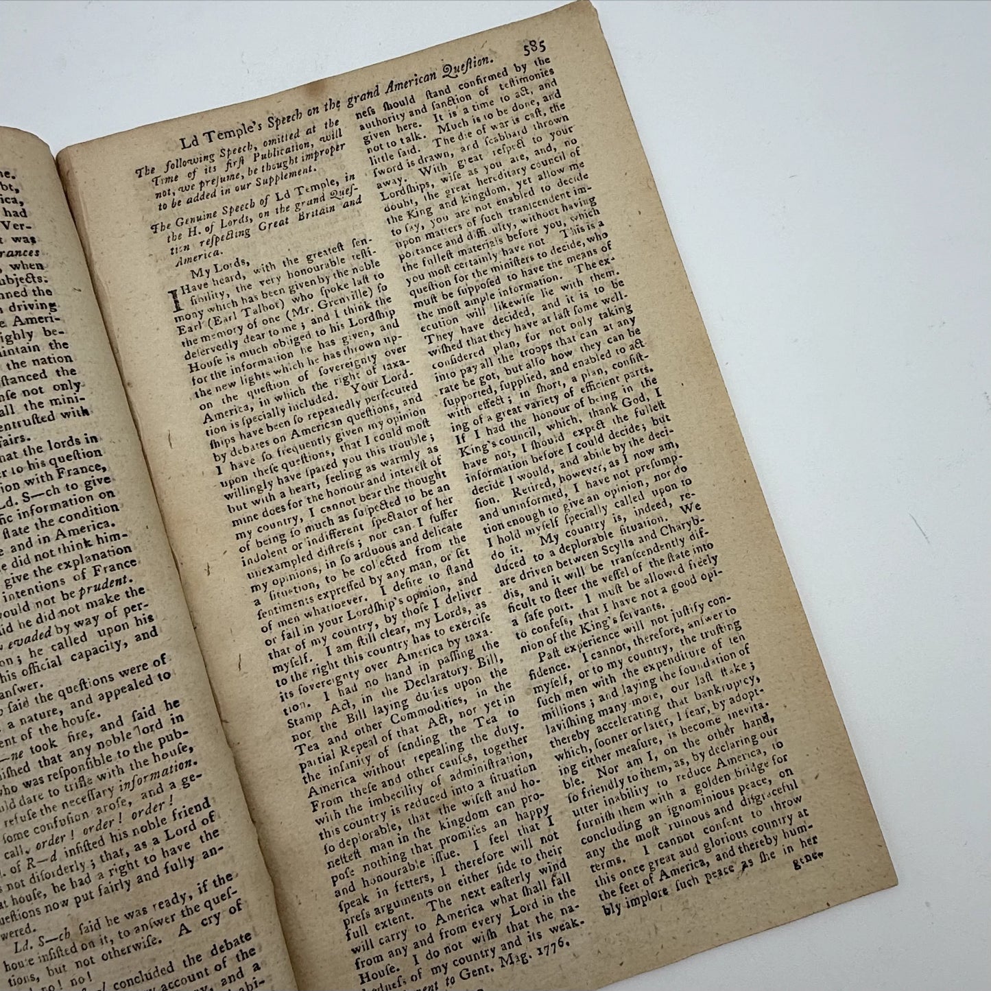 1776 Gentleman's Magazine for October and Supplement for the Year 1776, with folding map Illustrating the late Engagement in Long Island