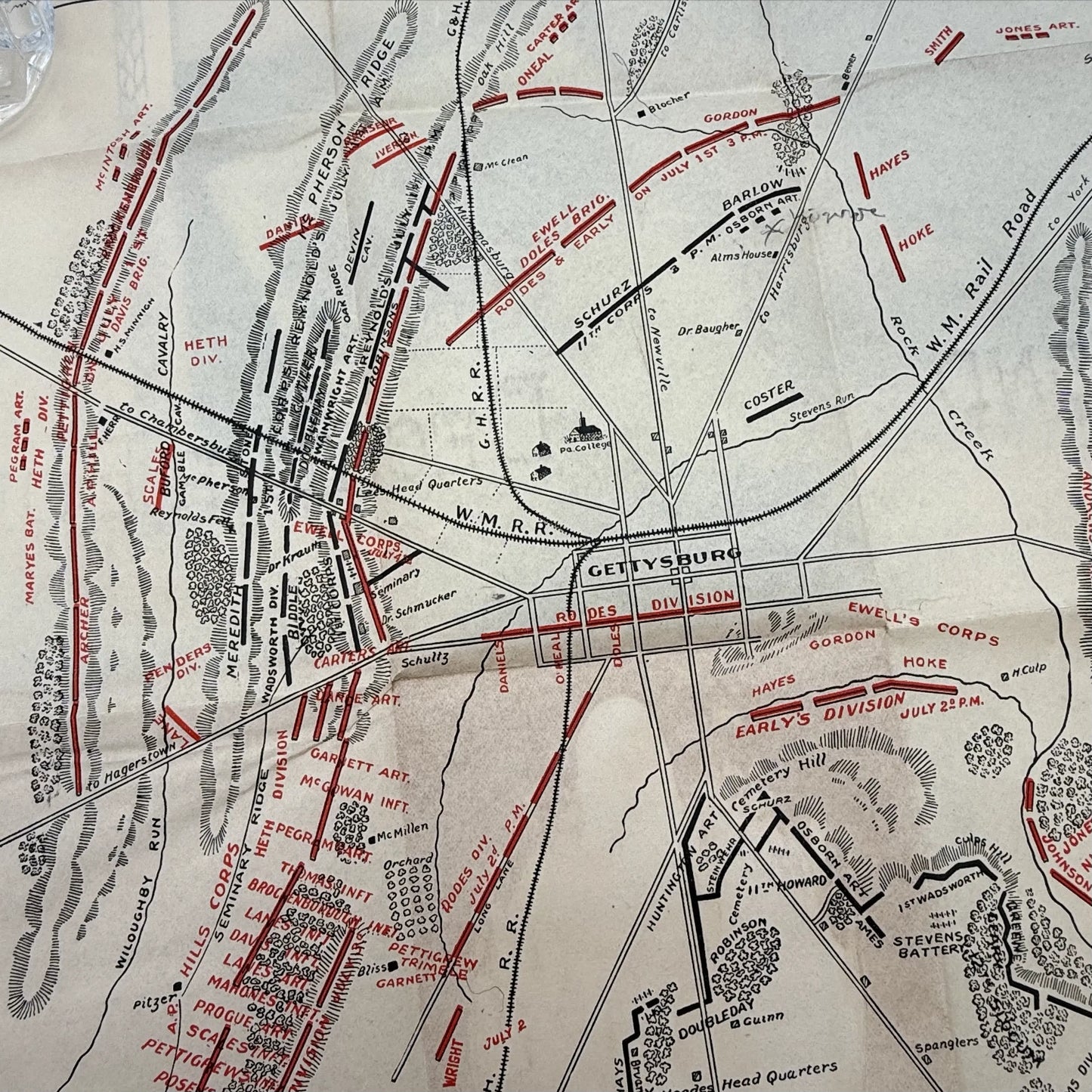 Gettysburg Fiftieth Anniversary, with map and pamphlet
