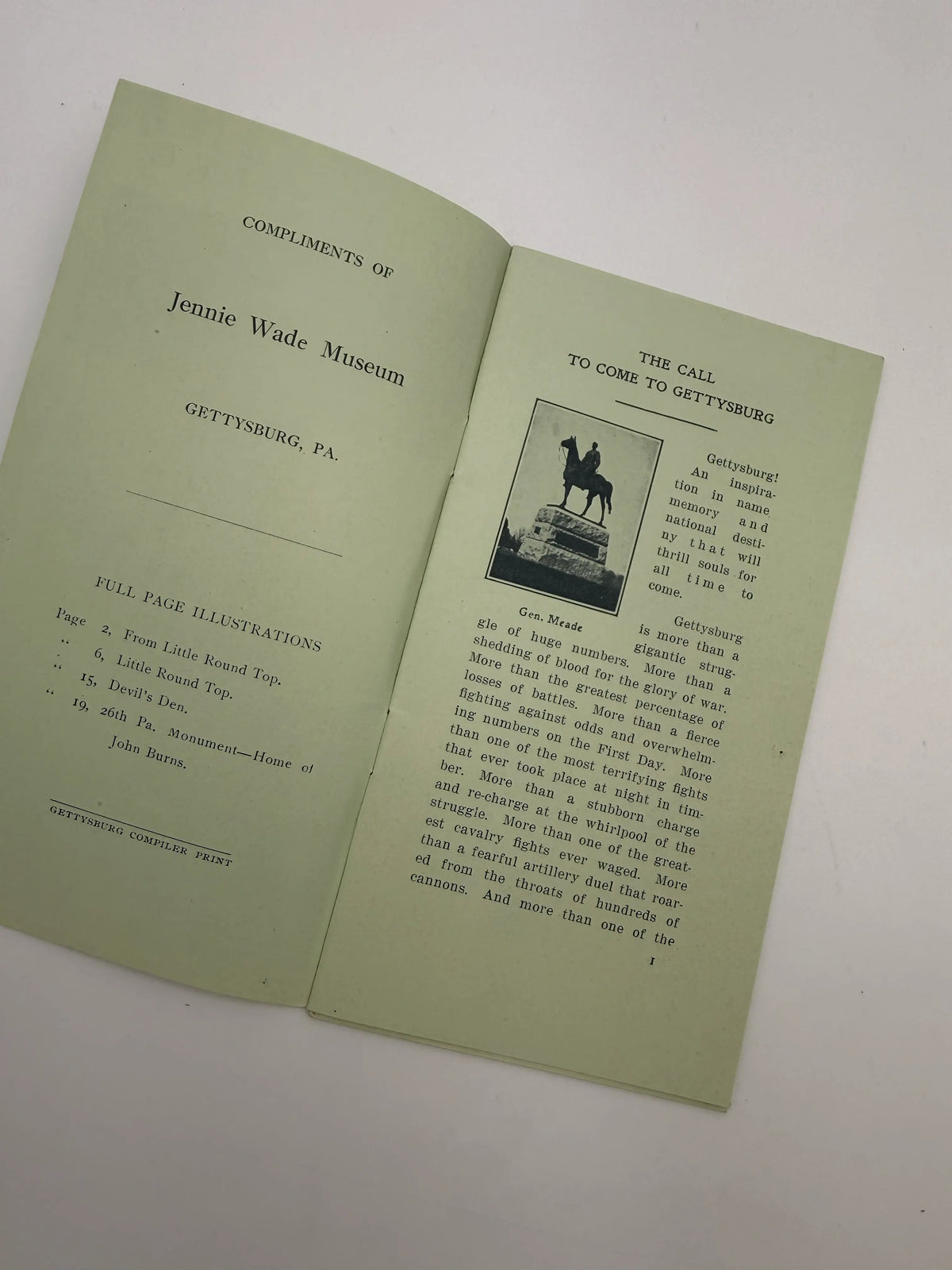 Gettysburg Fiftieth Anniversary, with map and pamphlet