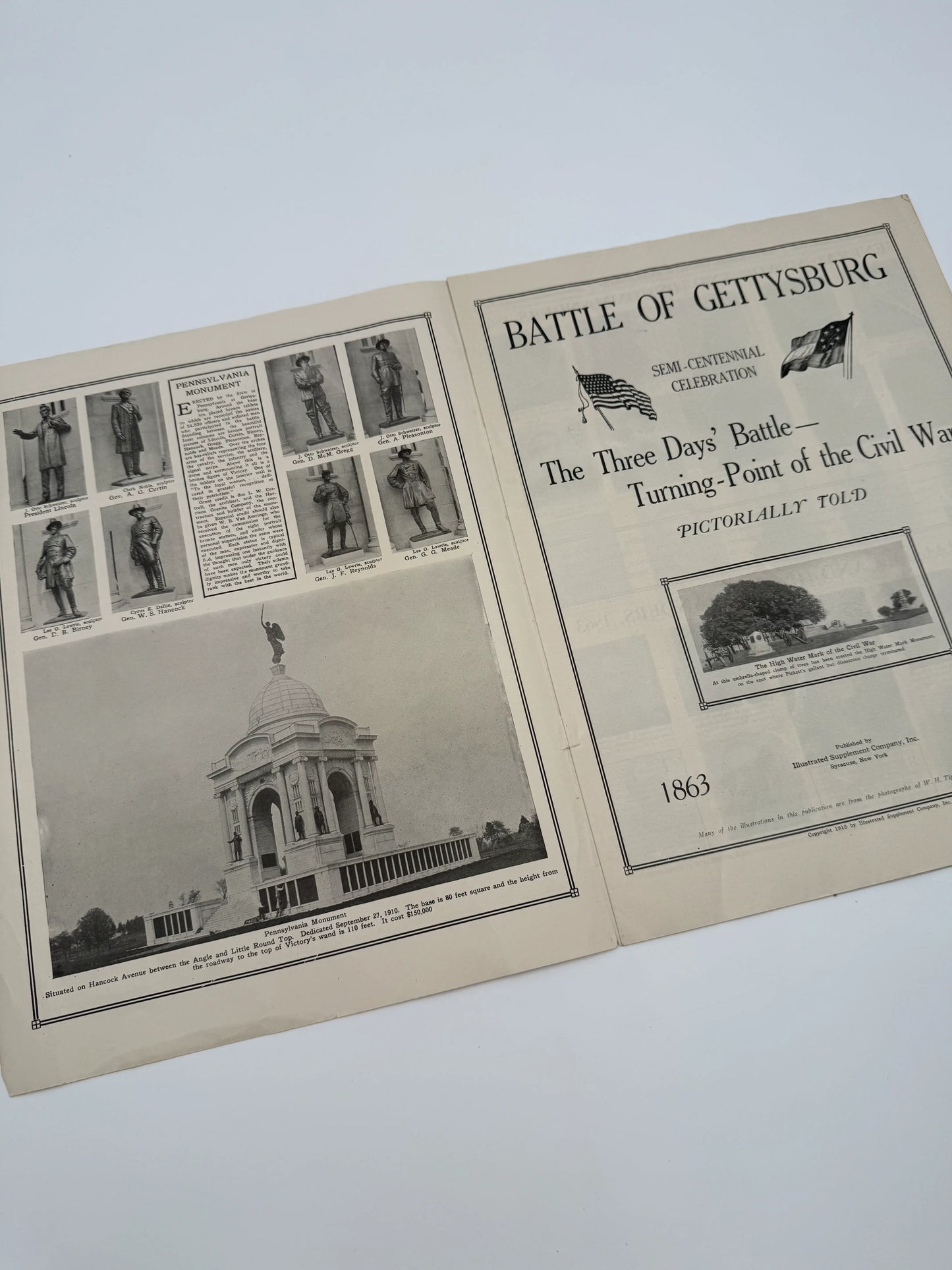 Gettysburg Fiftieth Anniversary, with map and pamphlet