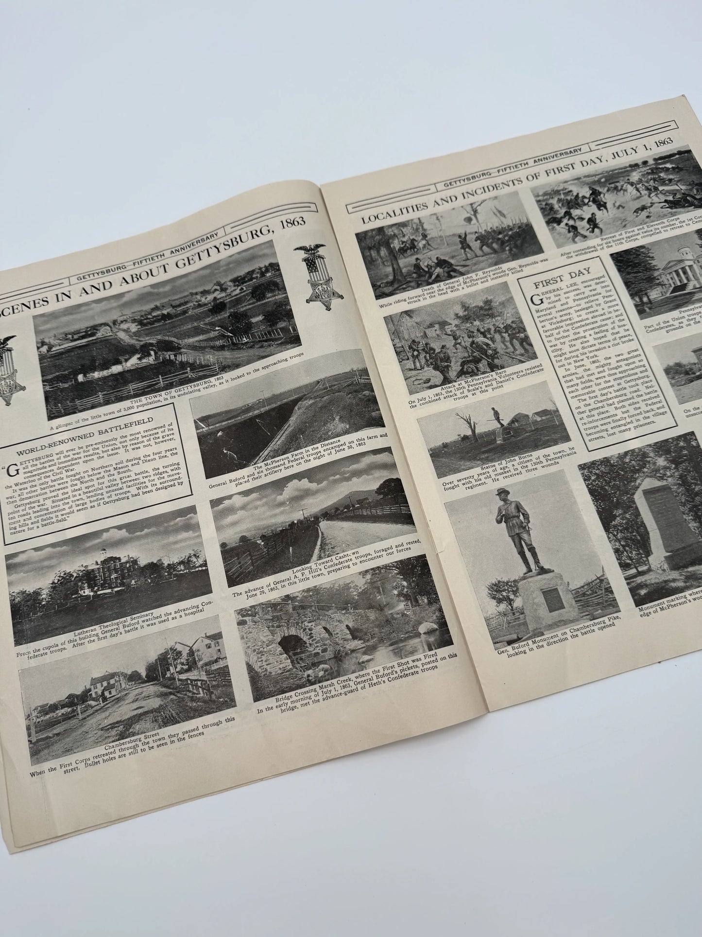 Gettysburg Fiftieth Anniversary, with map and pamphlet