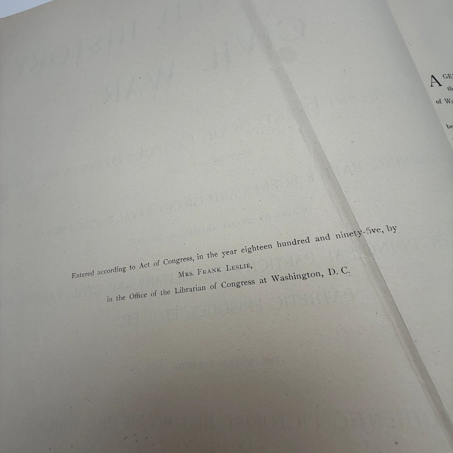 "Frank Leslie's Illustrated History of the Civil War" edited by Louis Shepheard Moat — 1895 — with authographs from two Civil War Generals