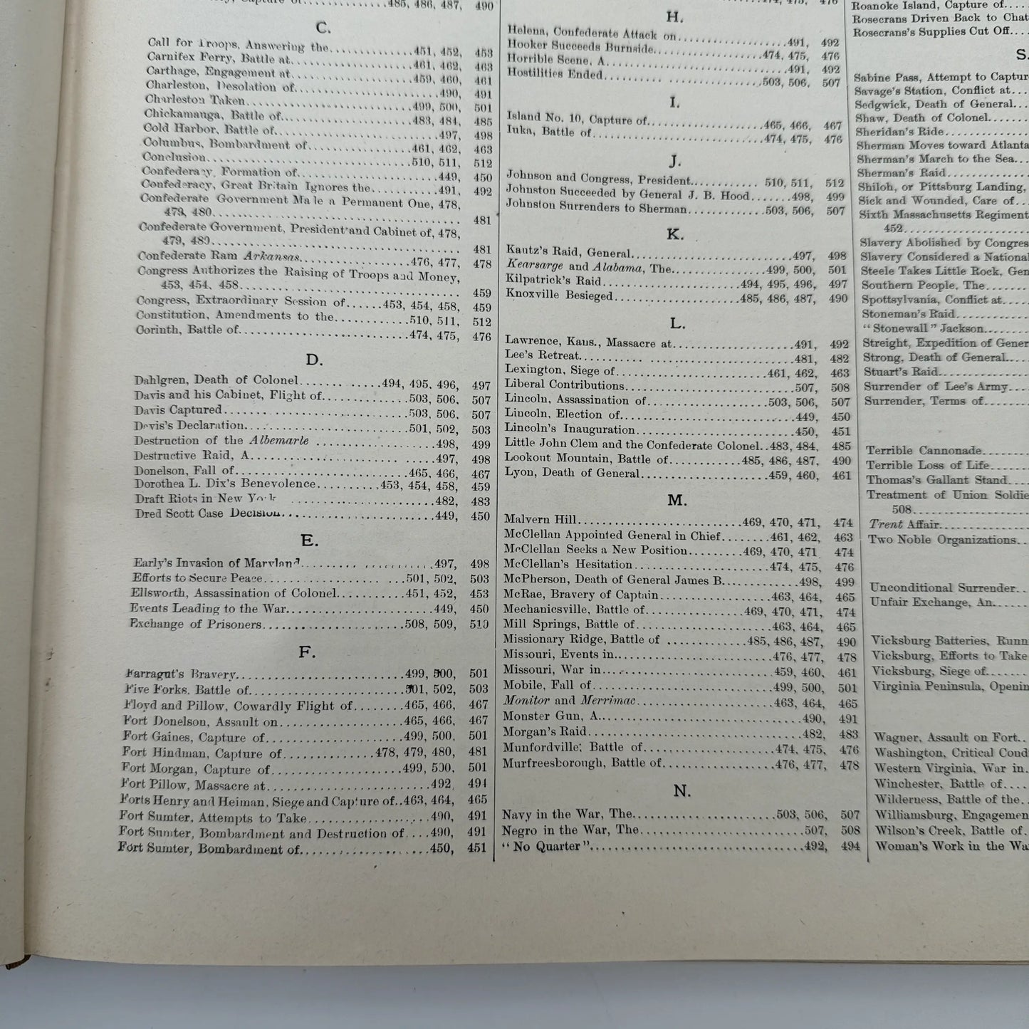 "Frank Leslie's Illustrated History of the Civil War" edited by Louis Shepheard Moat — 1895 — with authographs from two Civil War Generals
