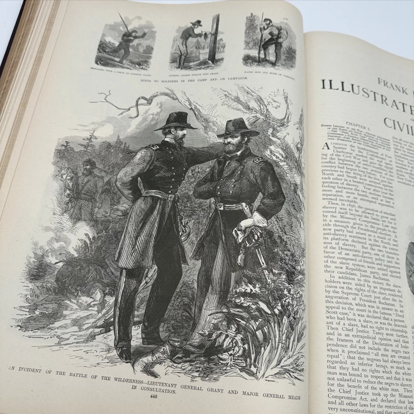 "Frank Leslie's Illustrated History of the Civil War" edited by Louis Shepheard Moat — 1895 — with authographs from two Civil War Generals