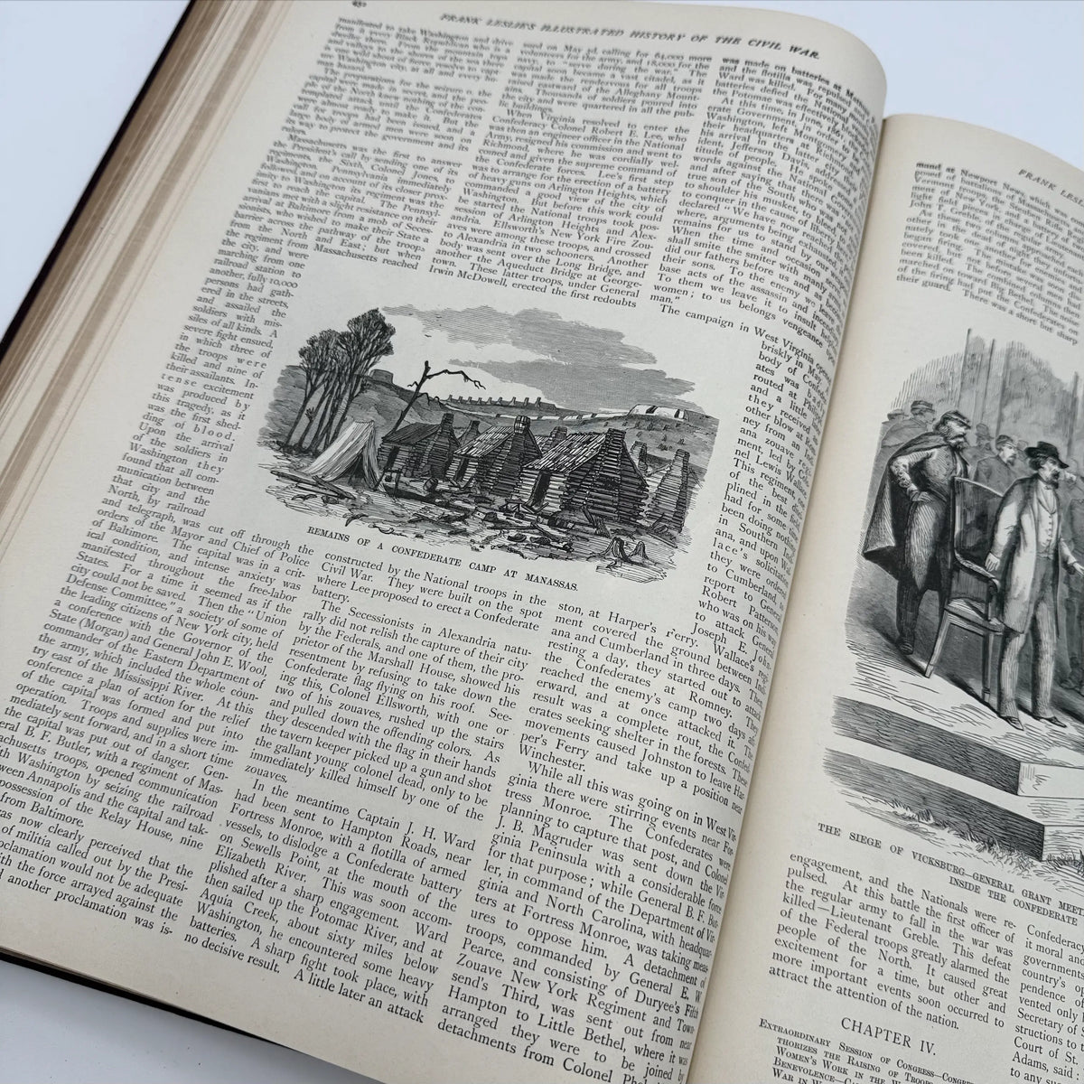"Frank Leslie's Illustrated History of the Civil War" edited by Louis Shepheard Moat — 1895 — with authographs from two Civil War Generals