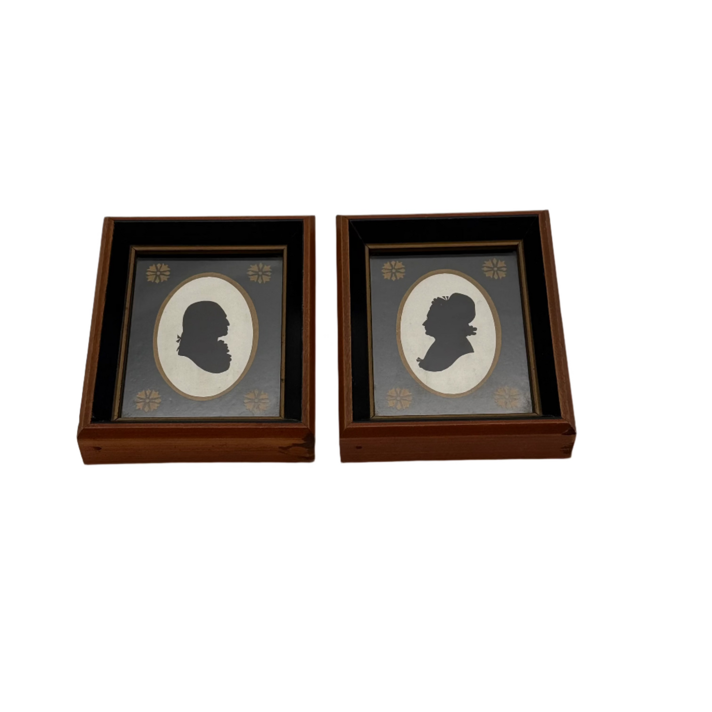 Framed George and Martha Washington Silhouettes — Wallace Nutting — c.1920's