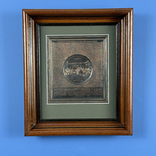 Declaration of Independence Embossed Copper Plaque — 1859