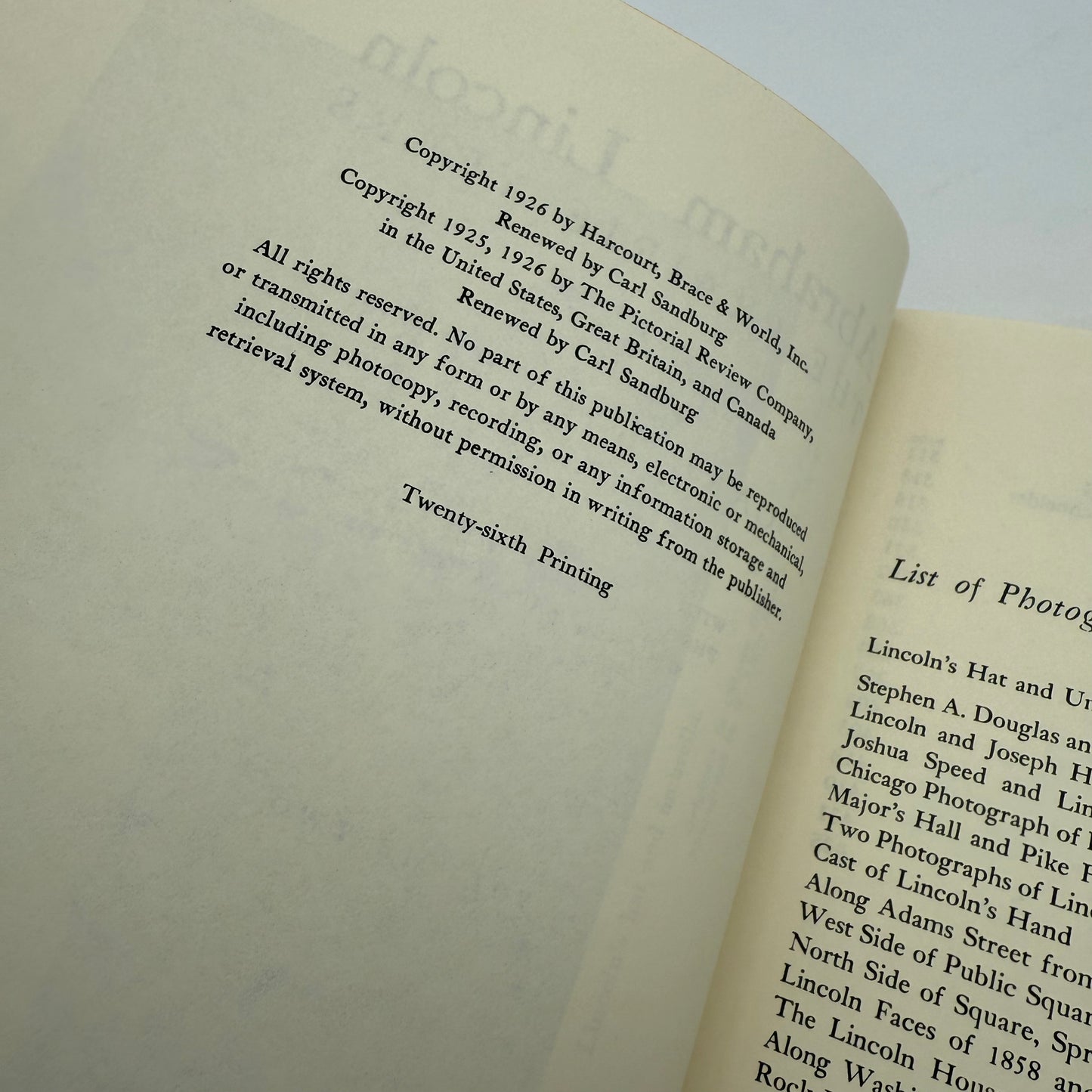 "Abraham Lincoln: The Prairie Years and The War Years" by Carl Sandburg — Complete six volume set