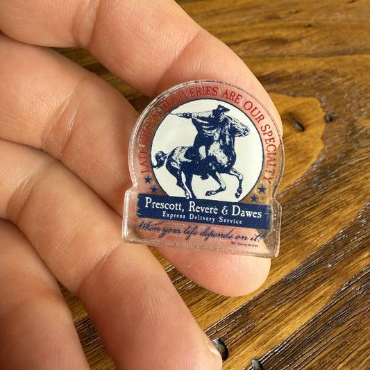 "Prescott, Revere & Dawes Express Delivery Service" Pin—Available with your order while supplies last