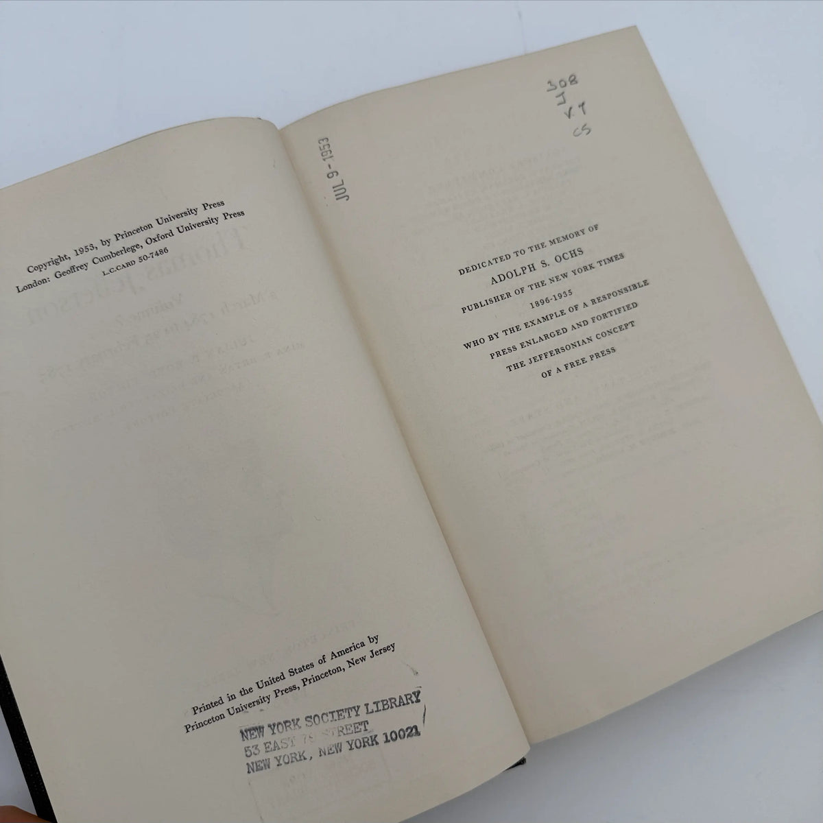 The Papers of Thomas Jefferson — Volumes 4, 7, 8, and 9 — Princeton University Press
