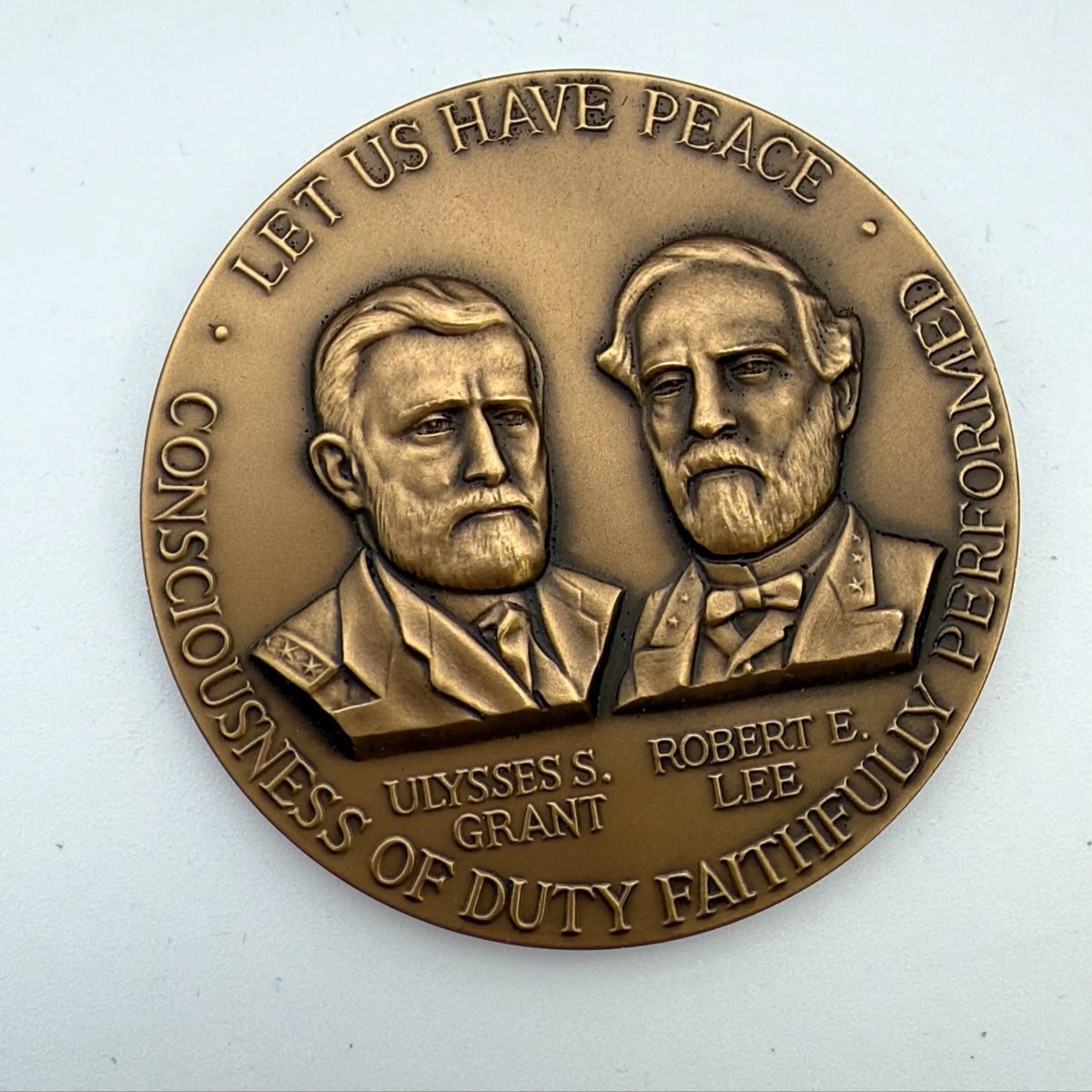 Civil War Centennial Bronze Medal with Ulysses Grant & Robert E. Lee