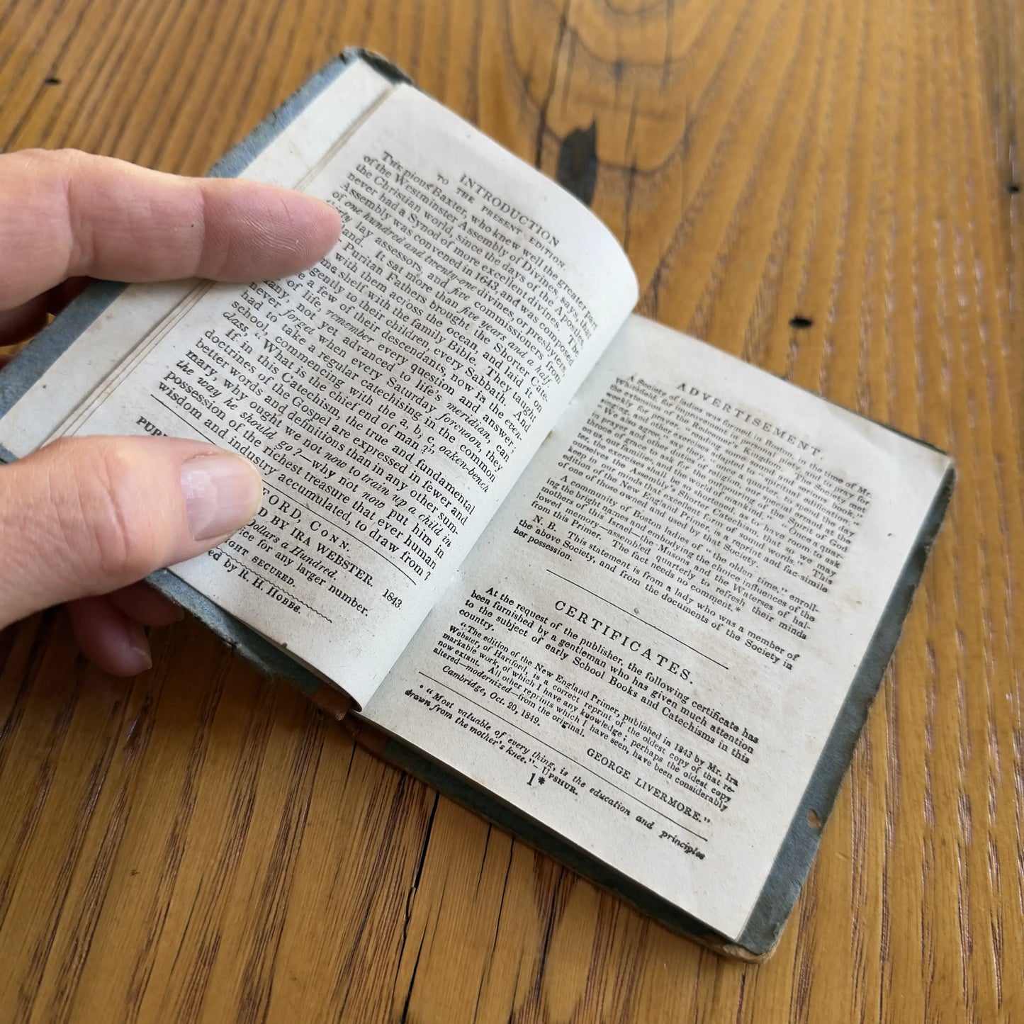 "New England Primer Improved" — 1849 printing of an 1844 reprint of a 1691 book