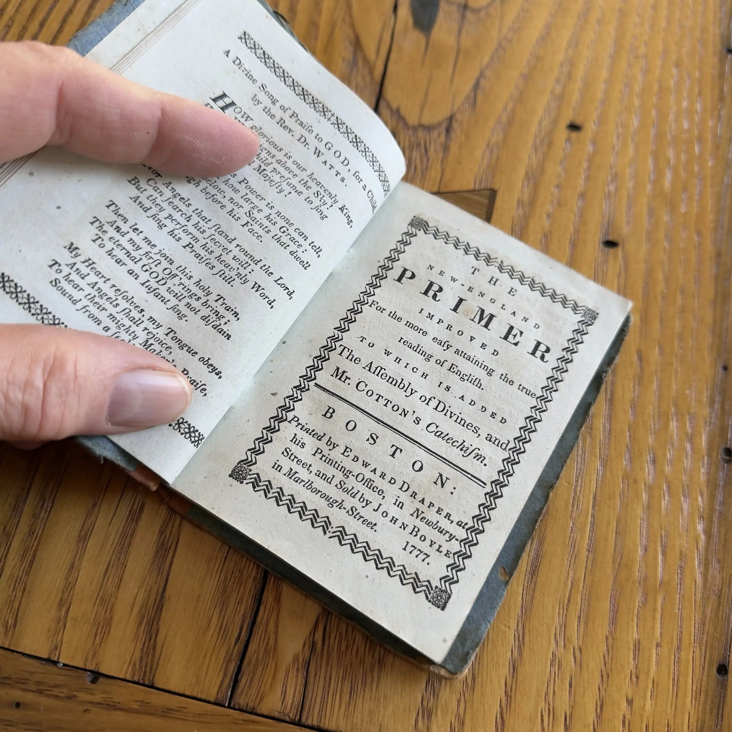 "New England Primer Improved" — 1849 printing of an 1844 reprint of a 1691 book