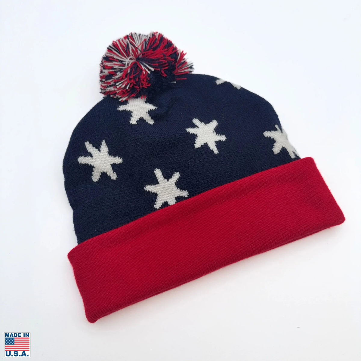 "Victory or Death" with Washington's HQ Flag Knit Pom Cap — Made in America