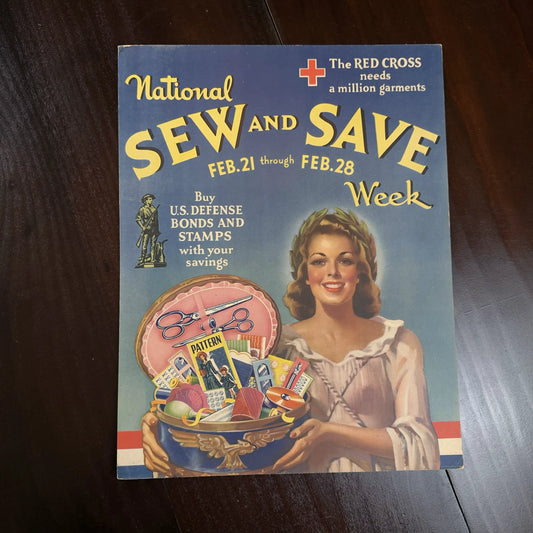 WWII Defense Bond Poster — "National Sew and Save Week"