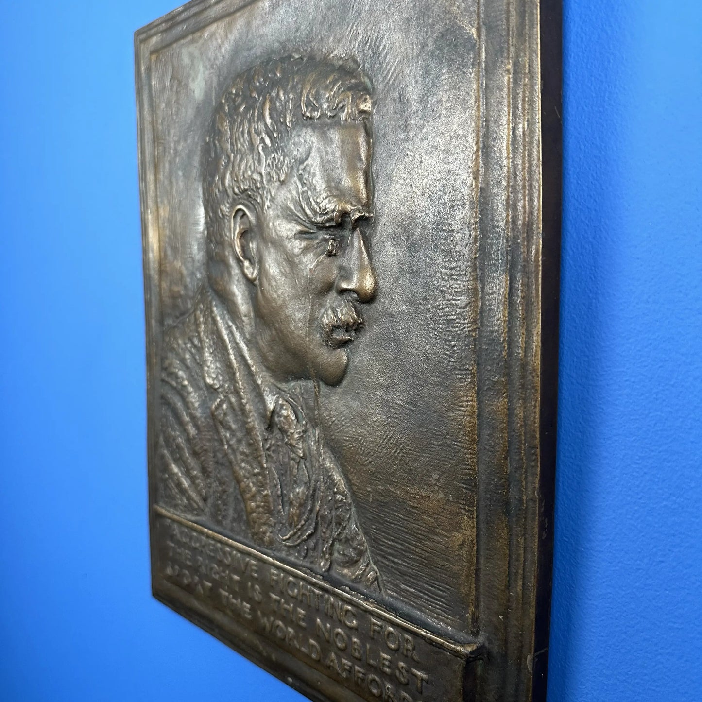 Roosevelt Plaque  — “Fighting for the right” — 1920