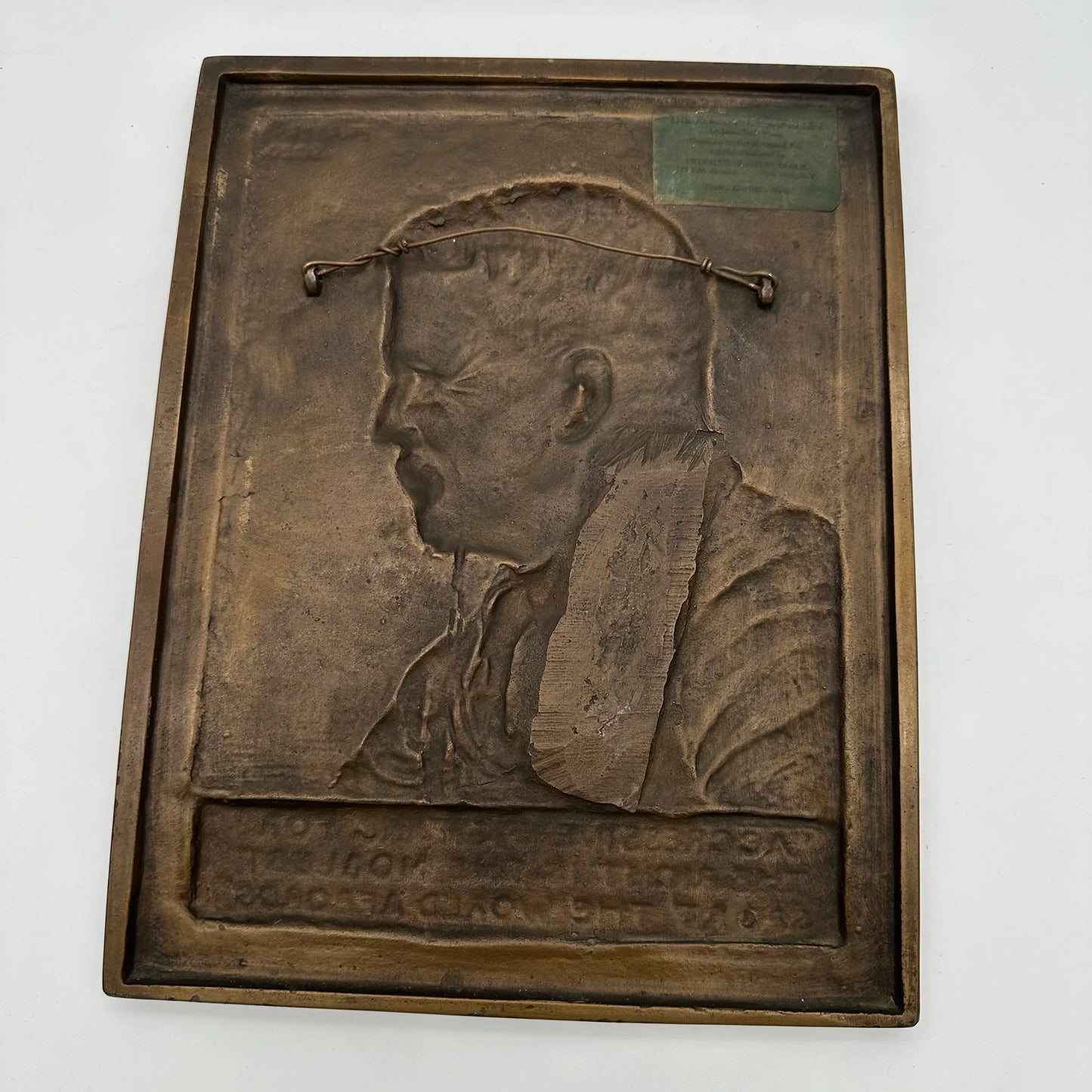 Roosevelt Plaque  — “Fighting for the right” — 1920