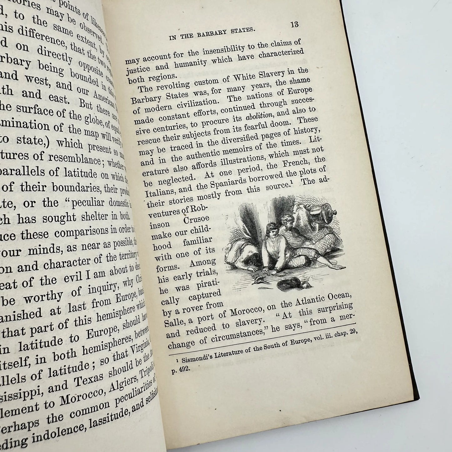 Books from the 1800s: Thirteen Months in the Rebel Army (1862), White Slavery in the Barbary States (1853), and Daniel Boone (1833)