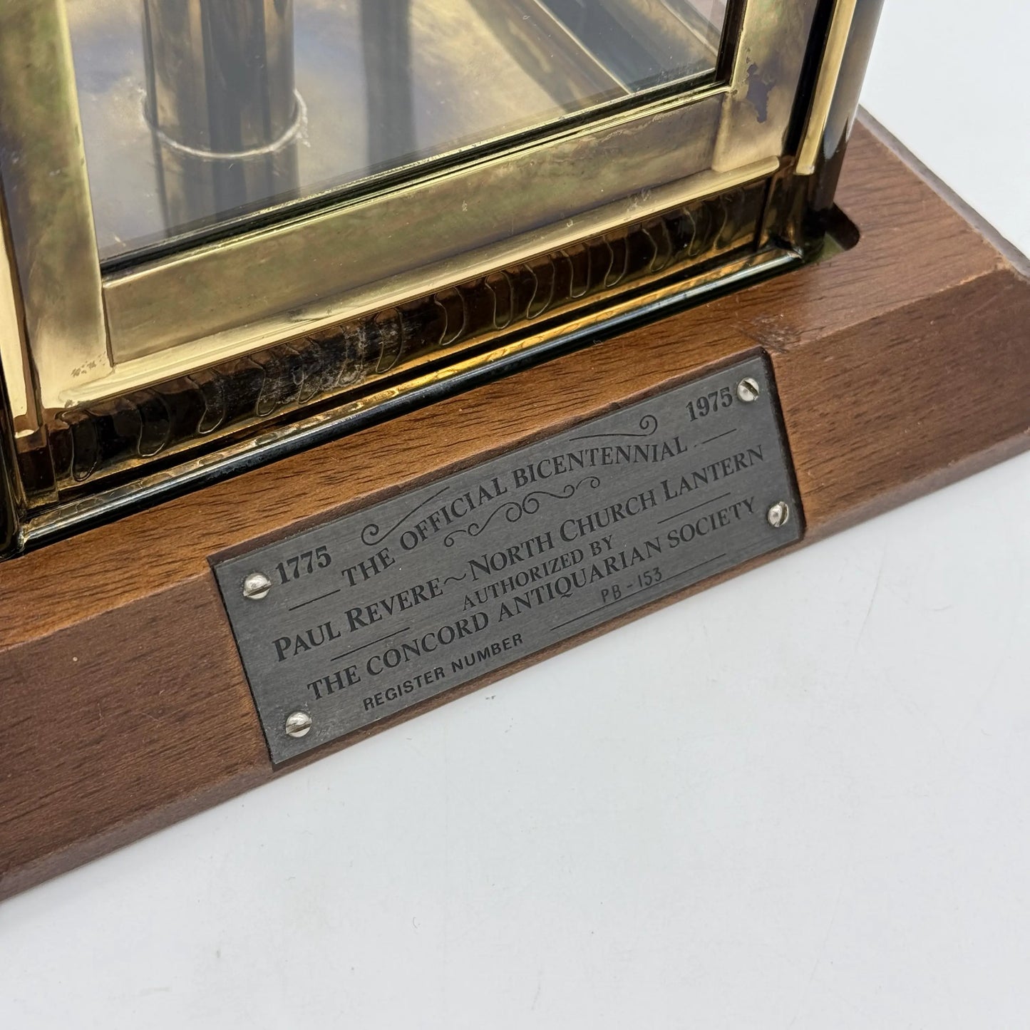 The Official Bicentennial Paul Revere-North Church Lantern Authorized by the Concord Antiquarian Society — Brass plated
