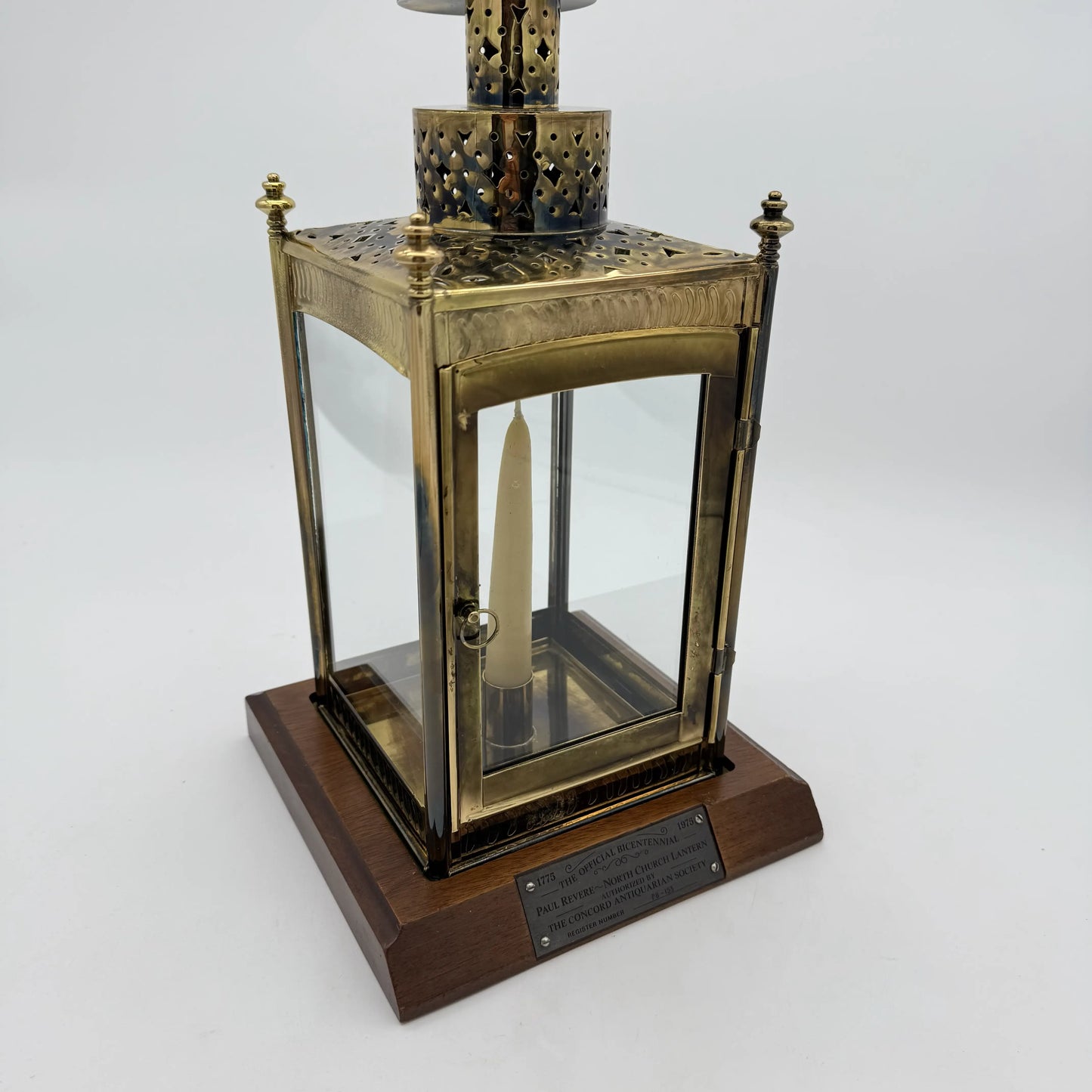 The Official Bicentennial Paul Revere-North Church Lantern Authorized by the Concord Antiquarian Society — Brass plated