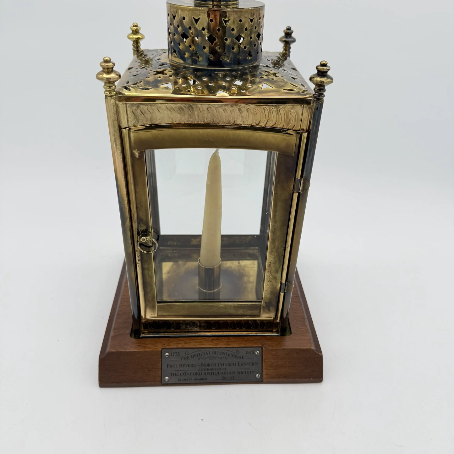 The Official Bicentennial Paul Revere-North Church Lantern Authorized by the Concord Antiquarian Society — Brass plated