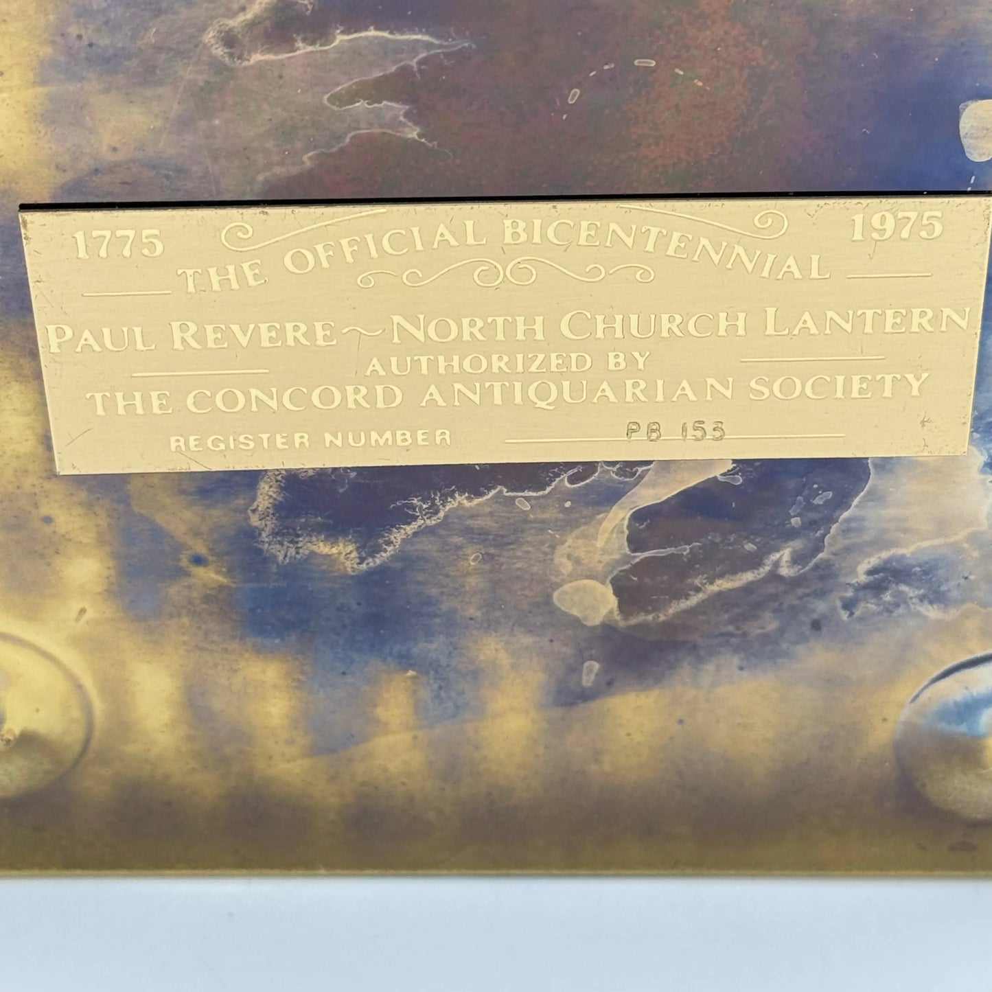 The Official Bicentennial Paul Revere-North Church Lantern Authorized by the Concord Antiquarian Society — Brass plated