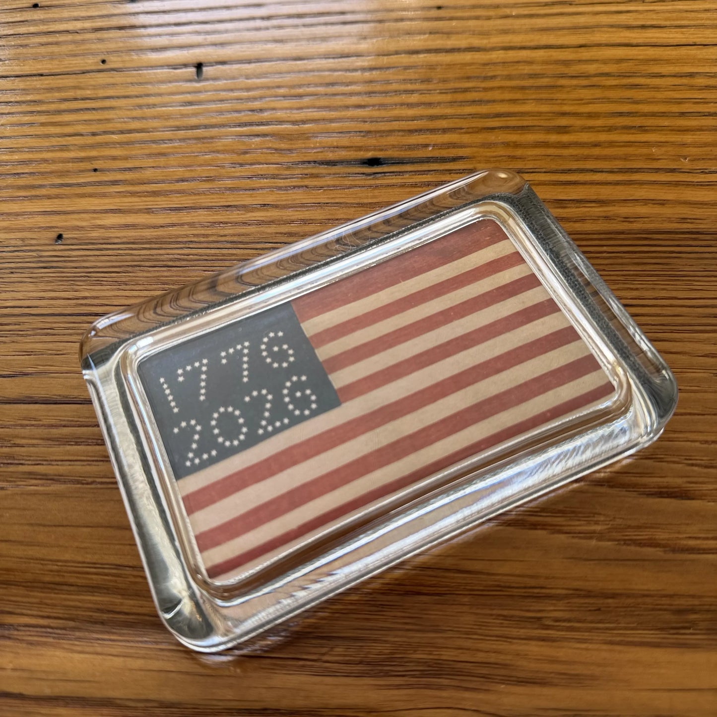 1776 - 2026 Historic American Flag Glass Paperweights — Made in America
