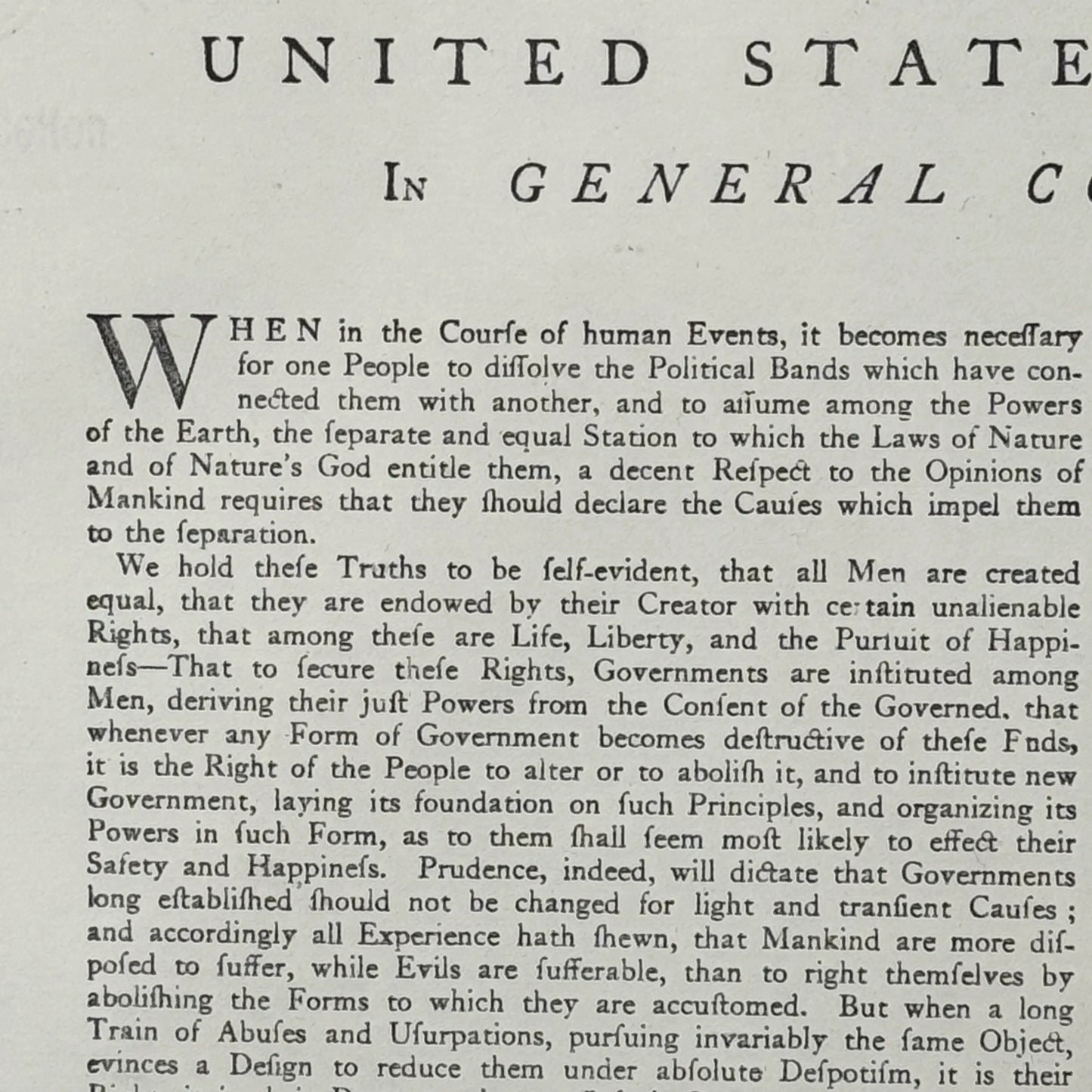 Framed "Declaration of Independence" Boston Broadside from the Printing Office of Edes & Gill in Boston