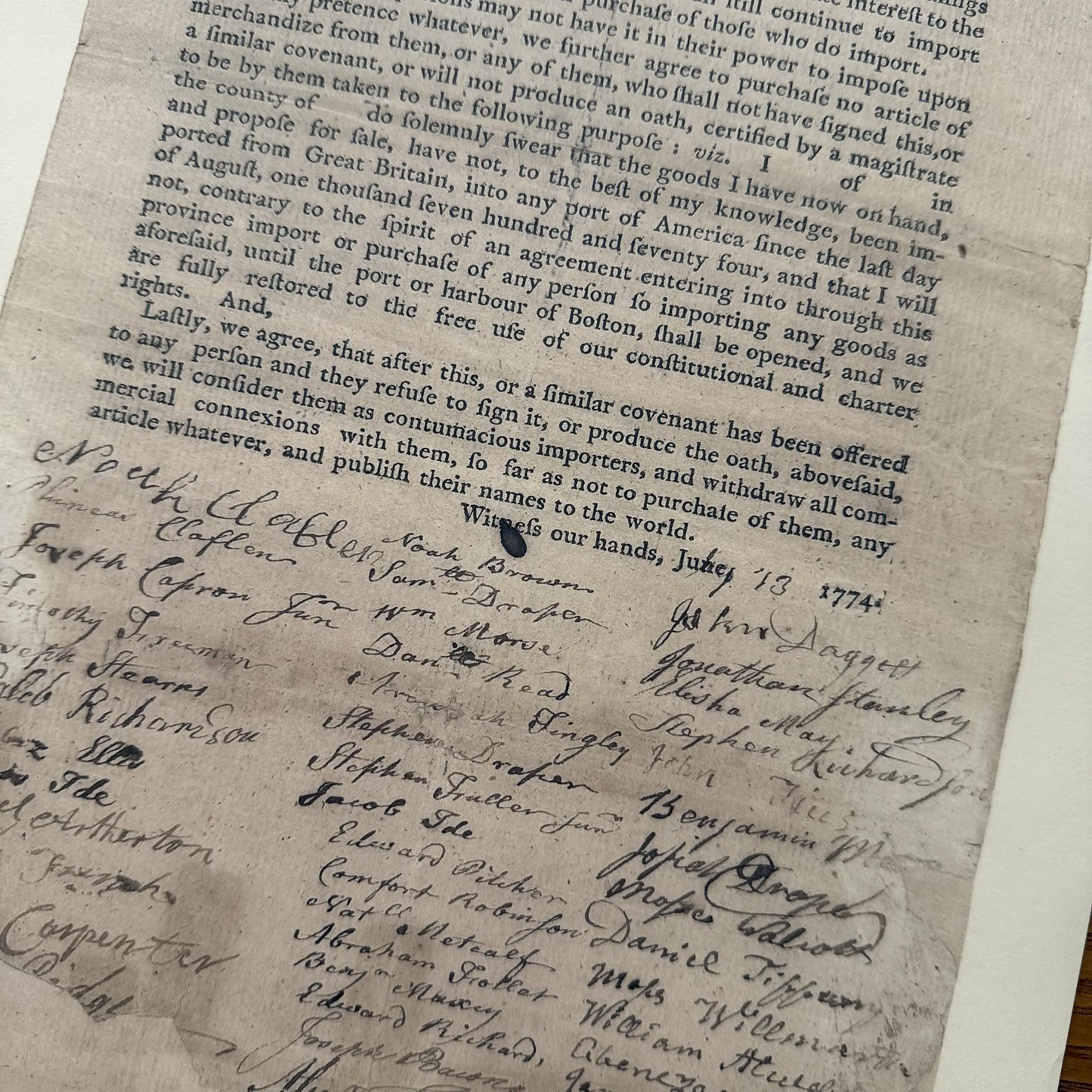 1774 Solemn League and Covenant — Print — Only 6 available