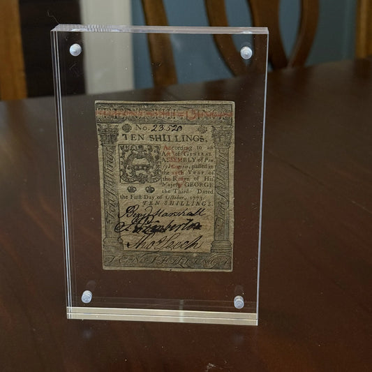 Colonial Currency — Pennsylvania — 10 Shillings — October 1, 1773