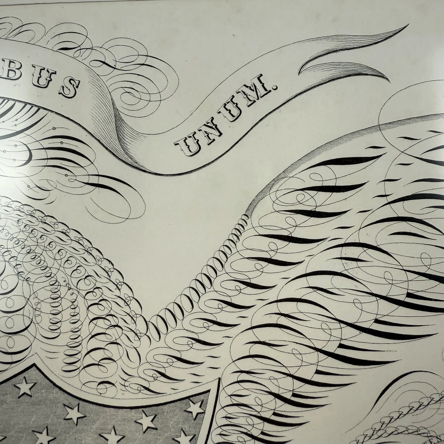 Framed "Declaration of Independence" Calligraphy of George Washington with the seals of 16 states