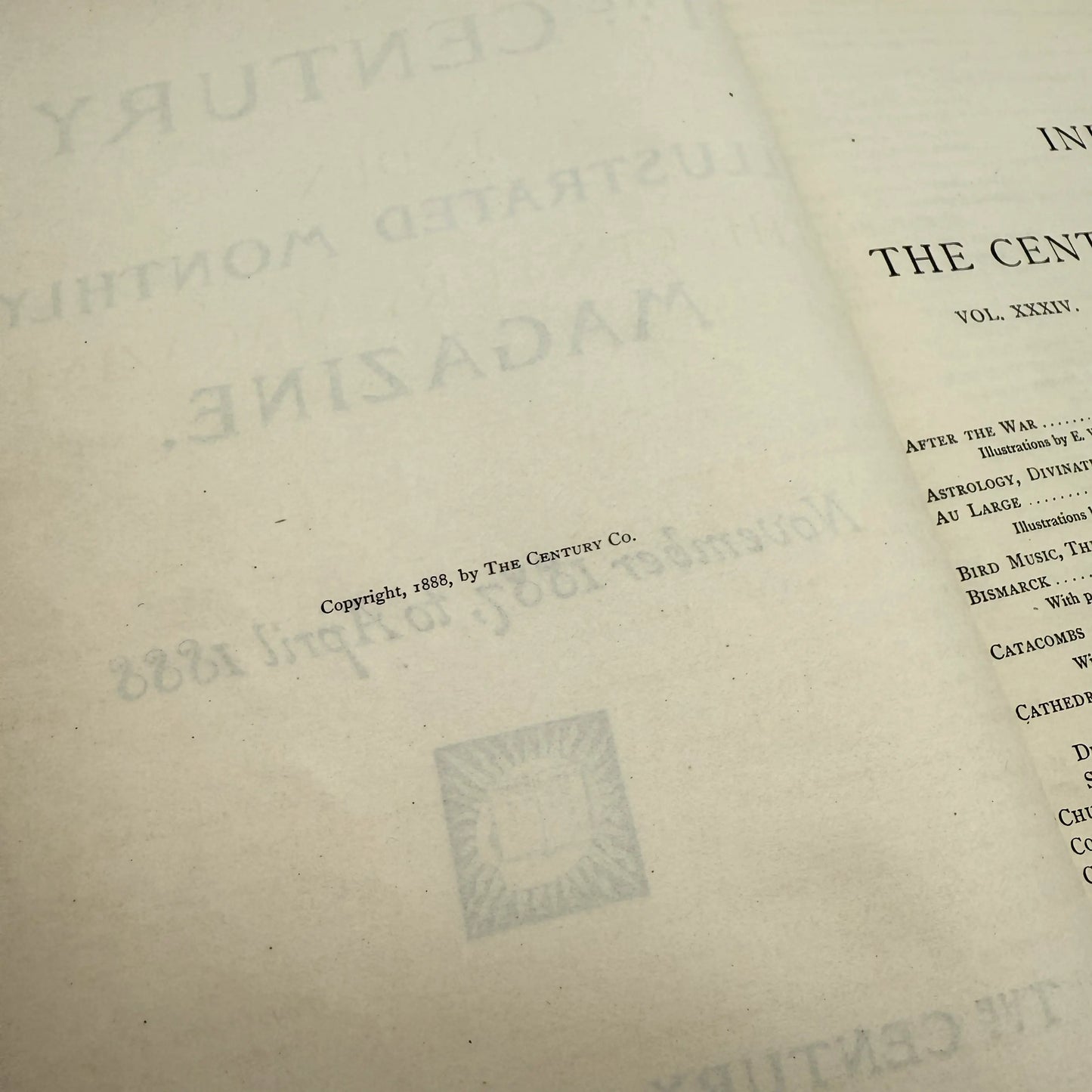 The Century Illustrated Monthly Magazine from November 1887 to April 1888 — Bound