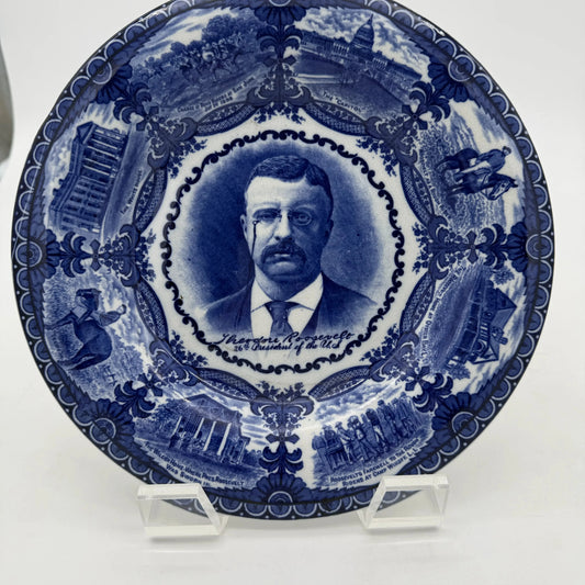 Theodore Roosevelt Plate with scenes from his life