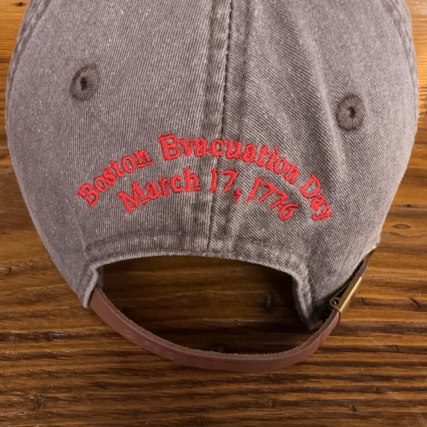 Embroidered Boston Evacuation Day cap — Espresso
