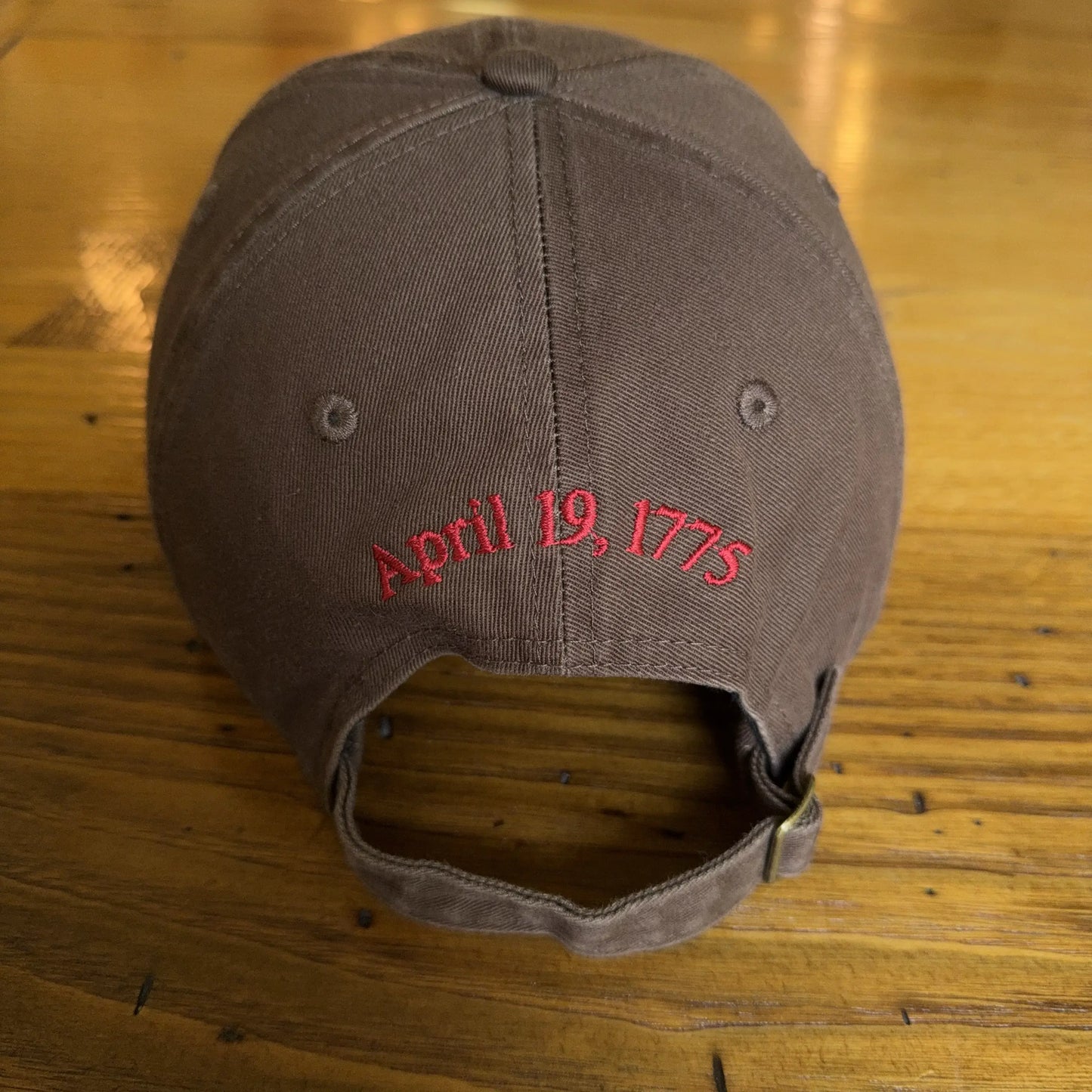 Embroidered "Paul Revere's  Ride" cap with April 19, 1775 on the back — Brown