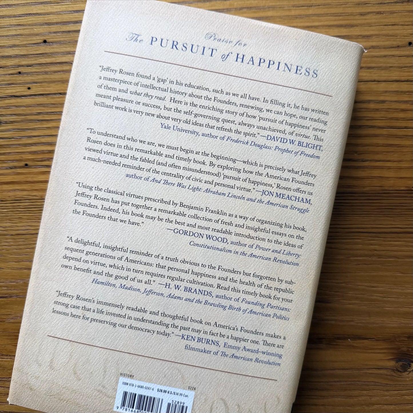 "The Pursuit of Liberty" and "The Pursuit of Happiness" — Signed by the author, Jeffrey Rosen