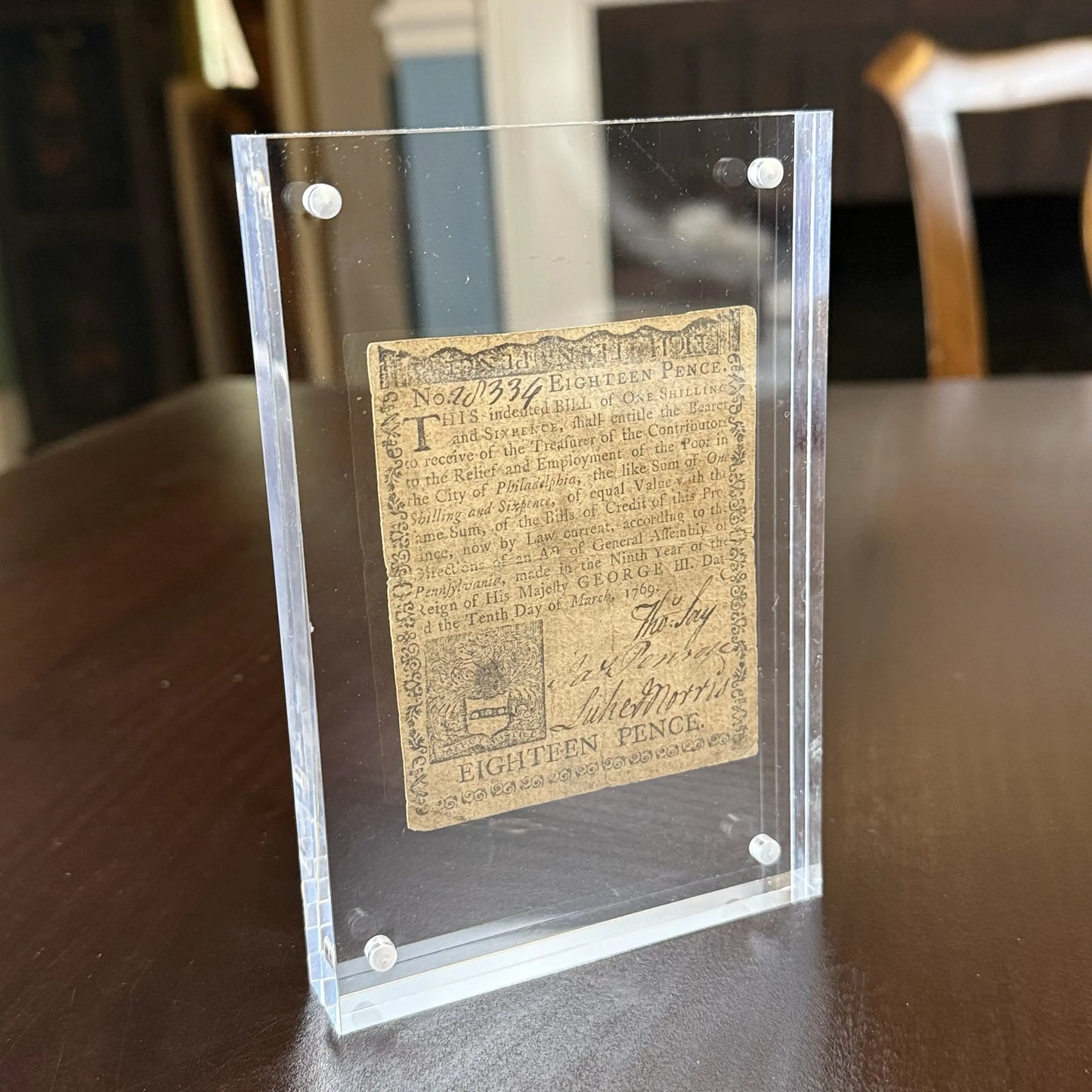 Pennsylvania — Eighteen Pence — For the relief and employment of the poor — March 10, 1769
