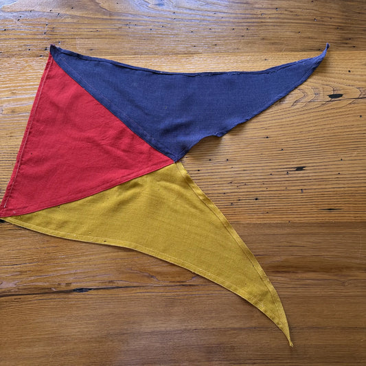 Guidon flag — Red, blue, gold — 15" x 25"