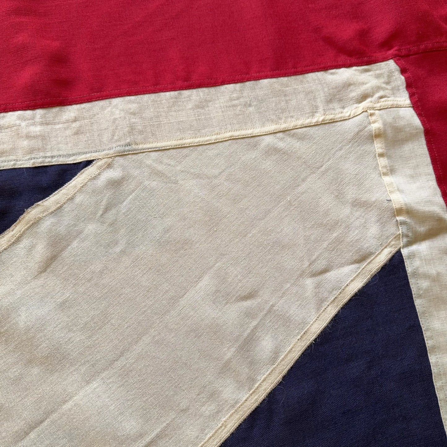 Union Jack display flag with gold fringe — Wool — 47" x 69" — Made by Annin