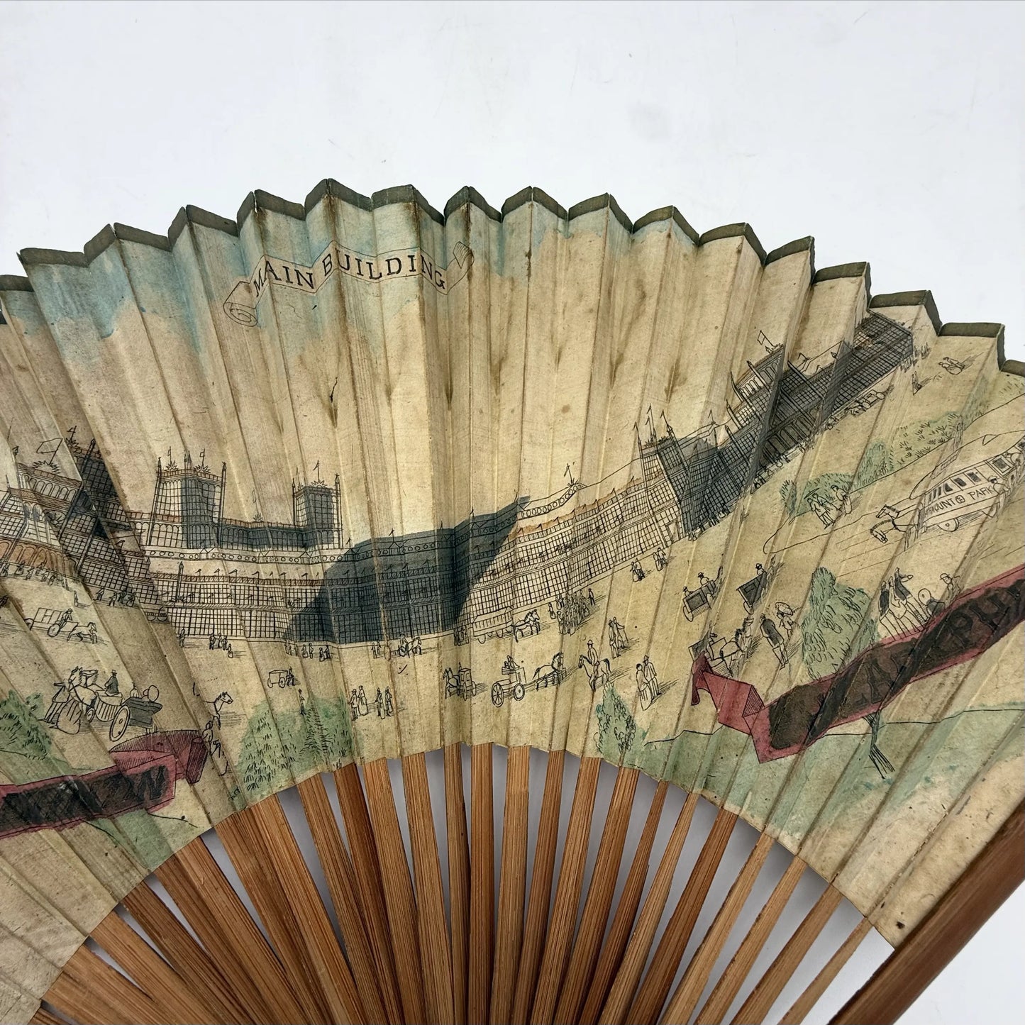 Hand painted 1876 Centennial Exposition Fan