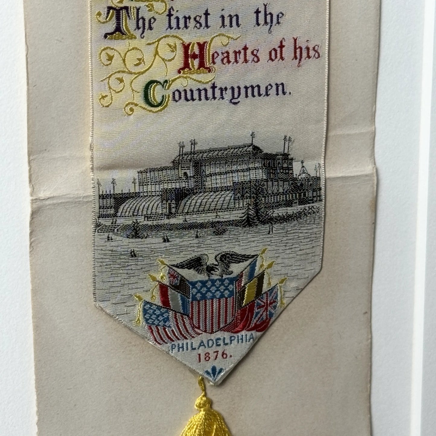 George Washington "The Father of our Country" 1876 Centennial Stevengraph — Matted and framed