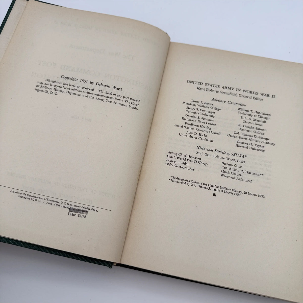 Historical Command Post The U.S. Army in World War II: Washington Command Post: The Operations ...