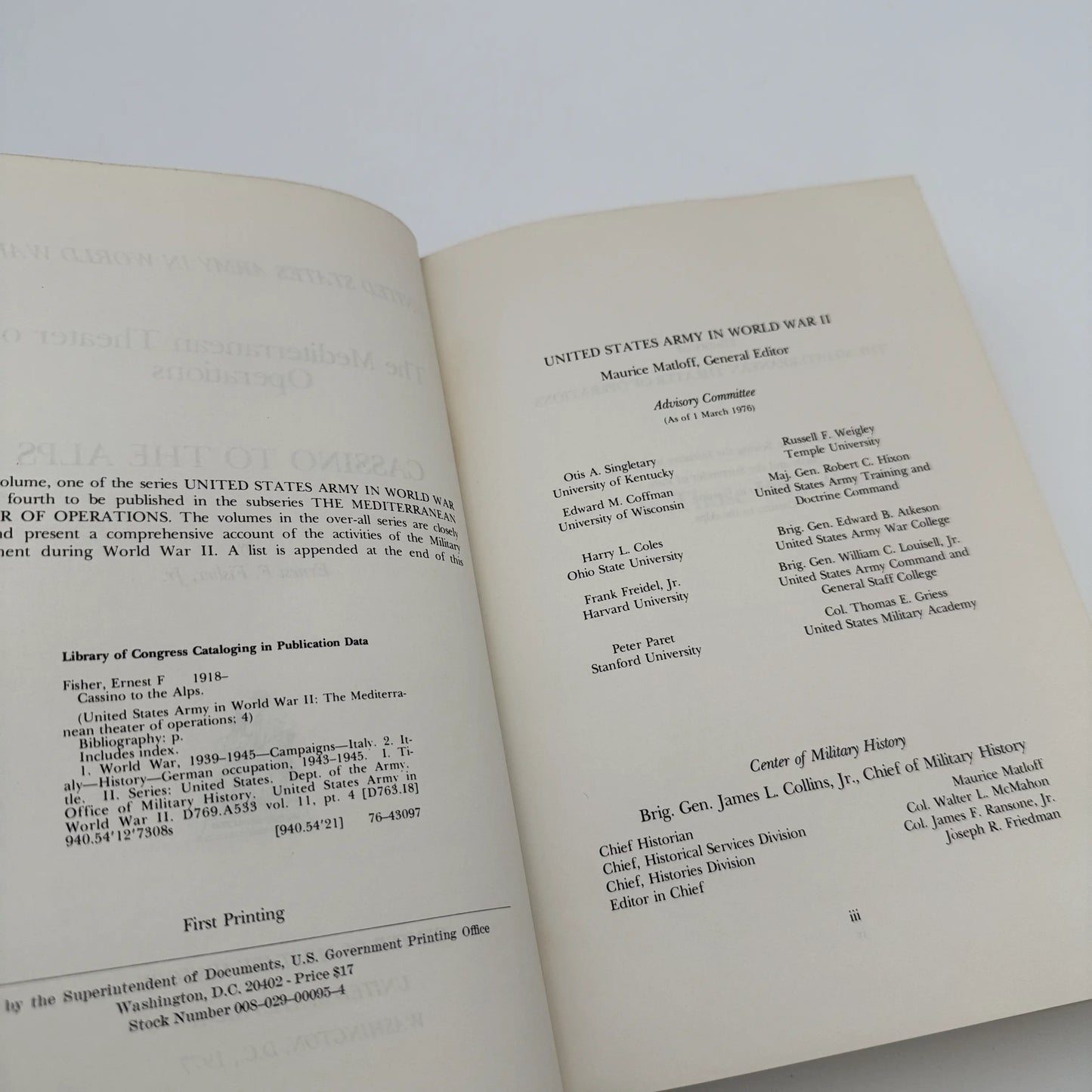 The U.S. Army in World War II: Cassino to the Alps