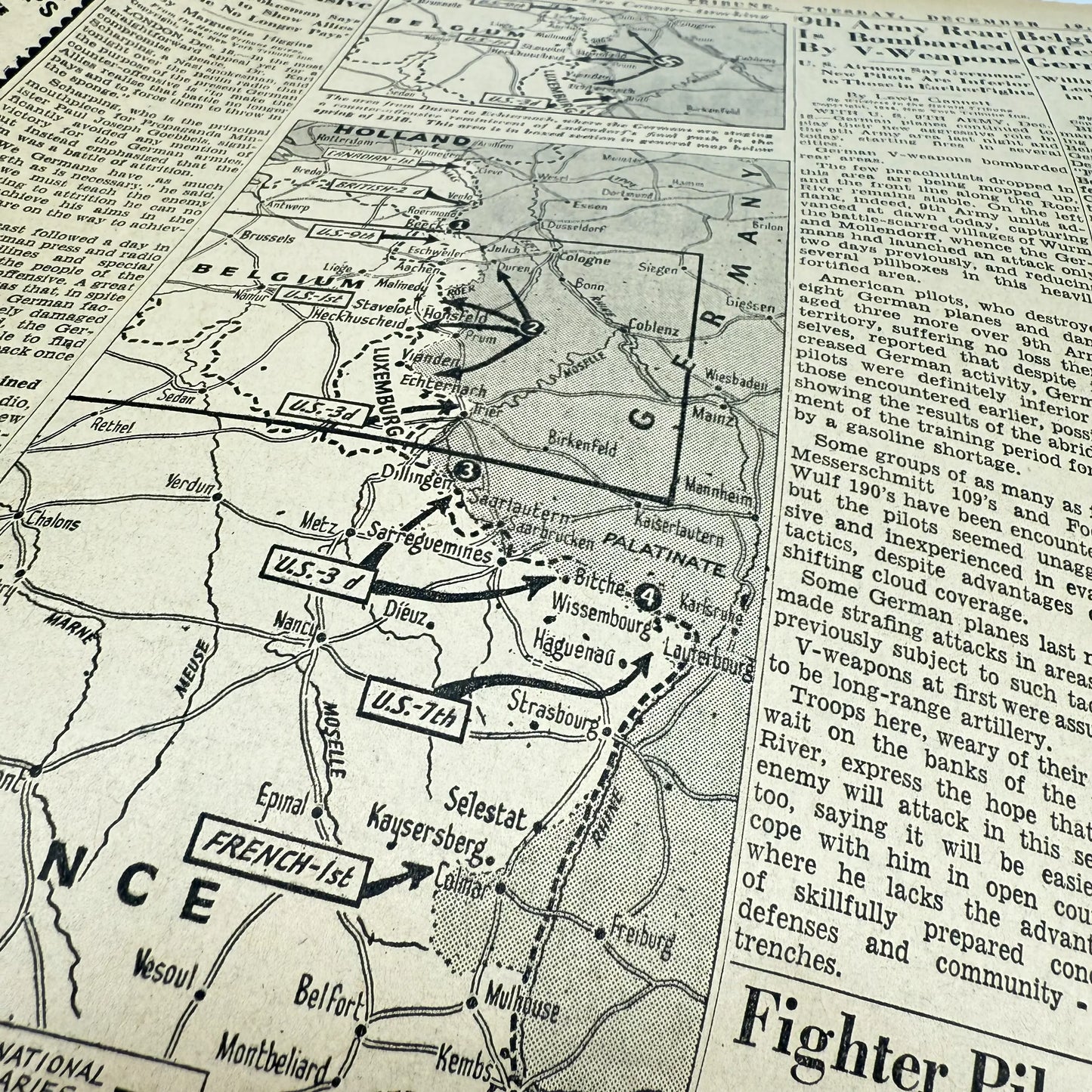The Battle of the Bulge — The New York Herald Tribune — December 19 and 28, 1944